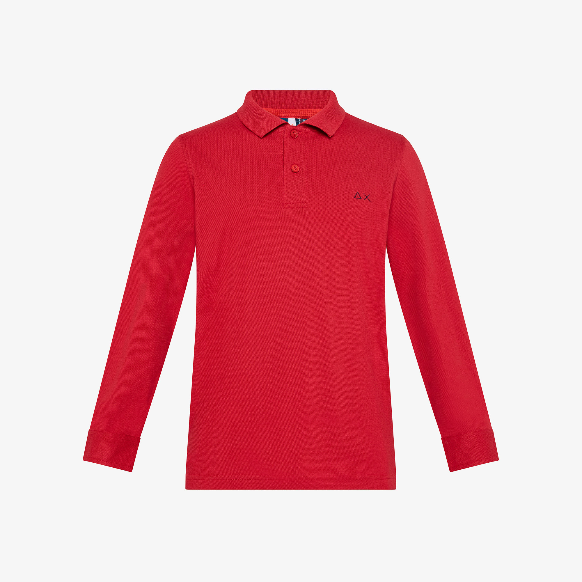 BOY'S POLO EL. SHIRT CONTRAST ELBOW L/S ROSSO FUOCO