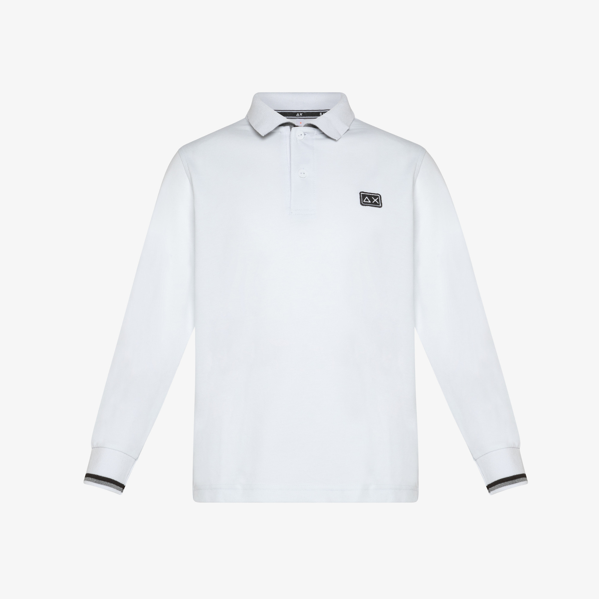 BOY'S POLO EL. STRIPES FRONT PLACKET&CUFFS L/S BIANCO