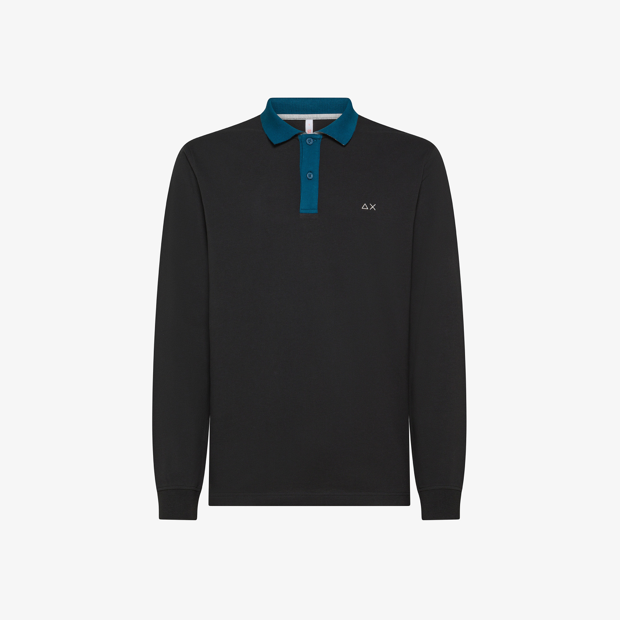 POLO CONTRAST ELBOW AND PLACKET EL. L/S NERO