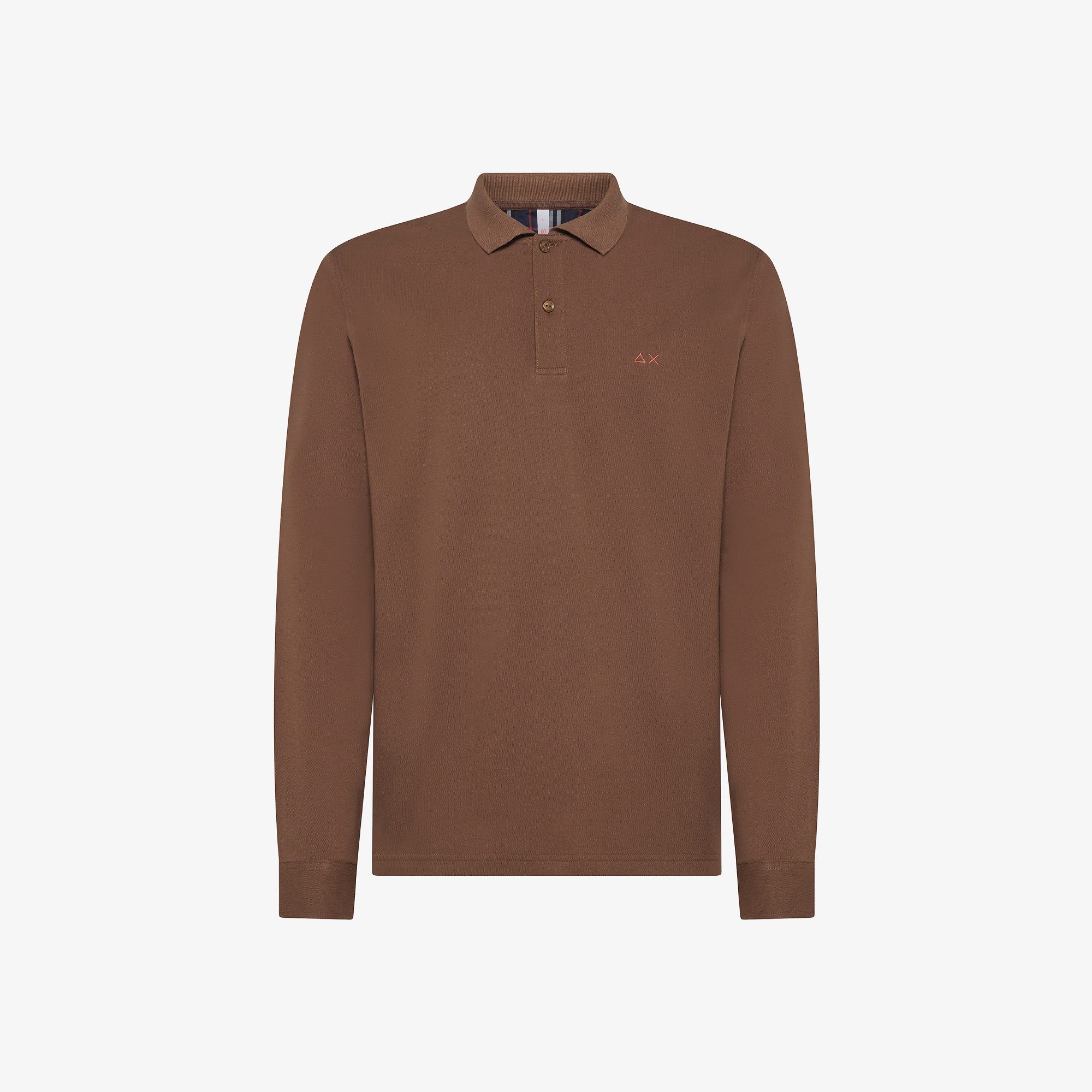 POLO CONTRAST FABRIC ELBOW EL. L/S MARRONE