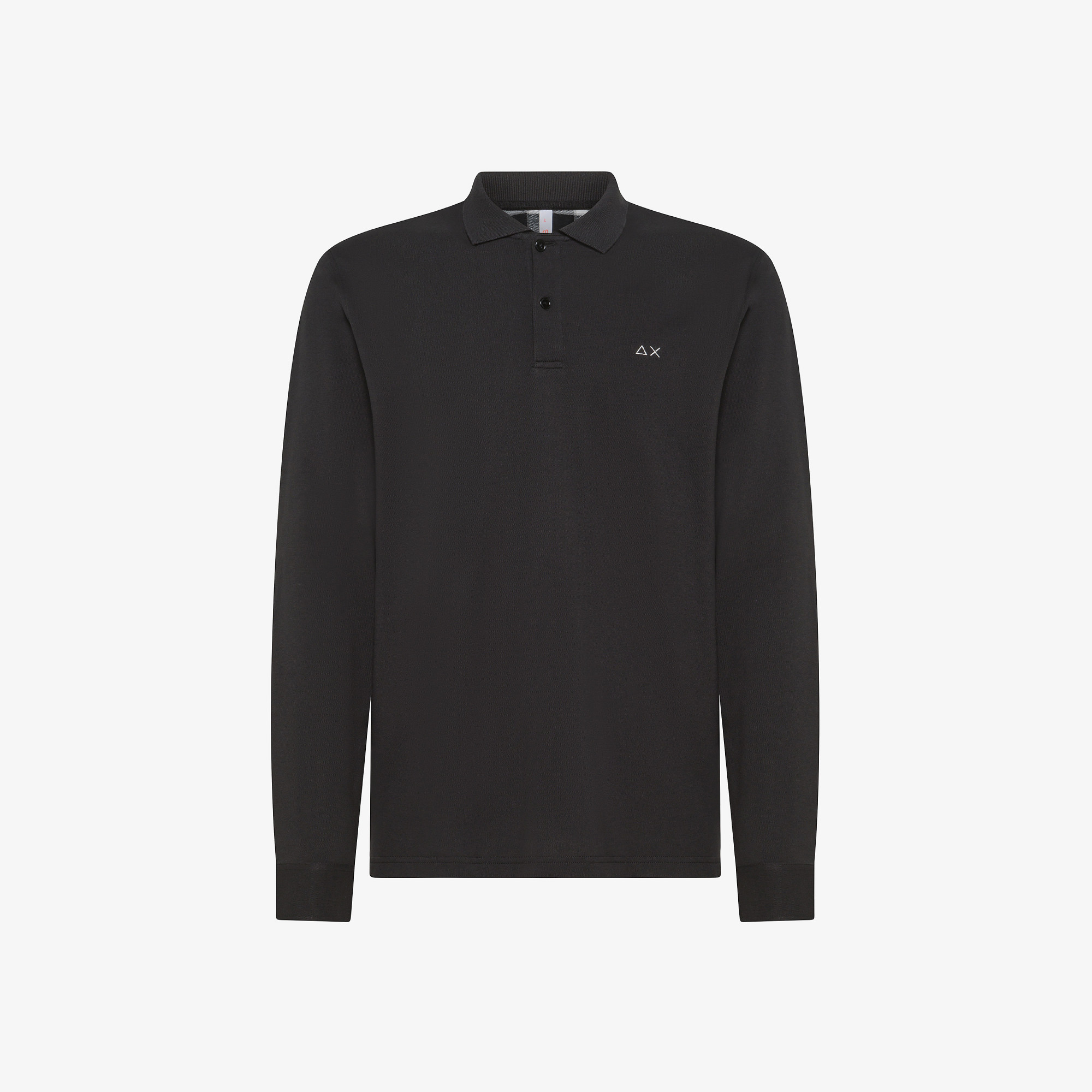 POLO CONTRAST FABRIC ELBOW EL. L/S BLACK