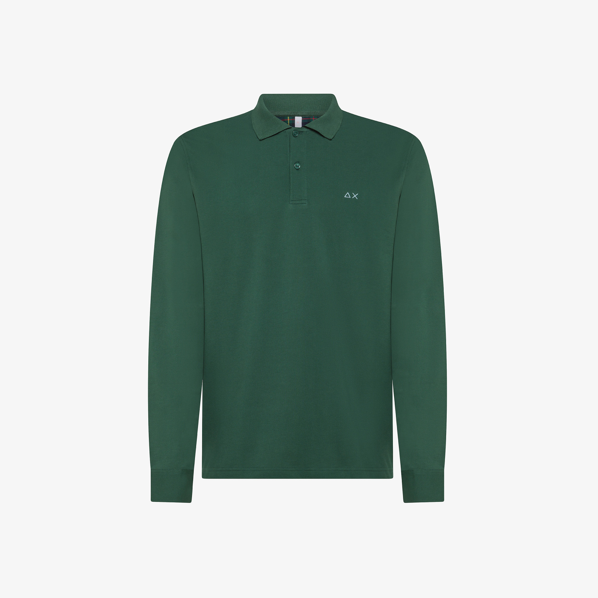 POLO CONTRAST FABRIC ELBOW EL. L/S DARK GREEN