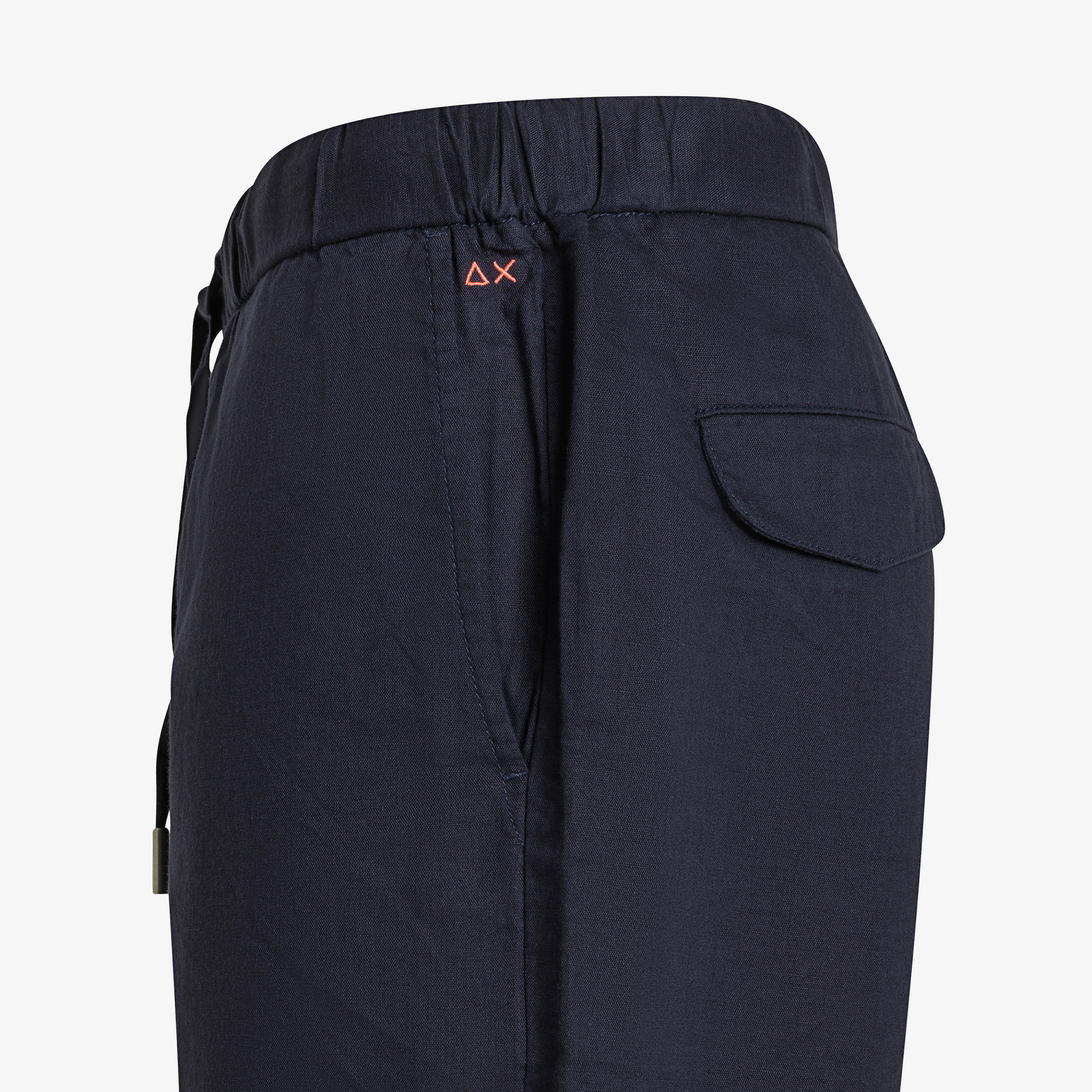 Bermuda in lino e cotone blu navy