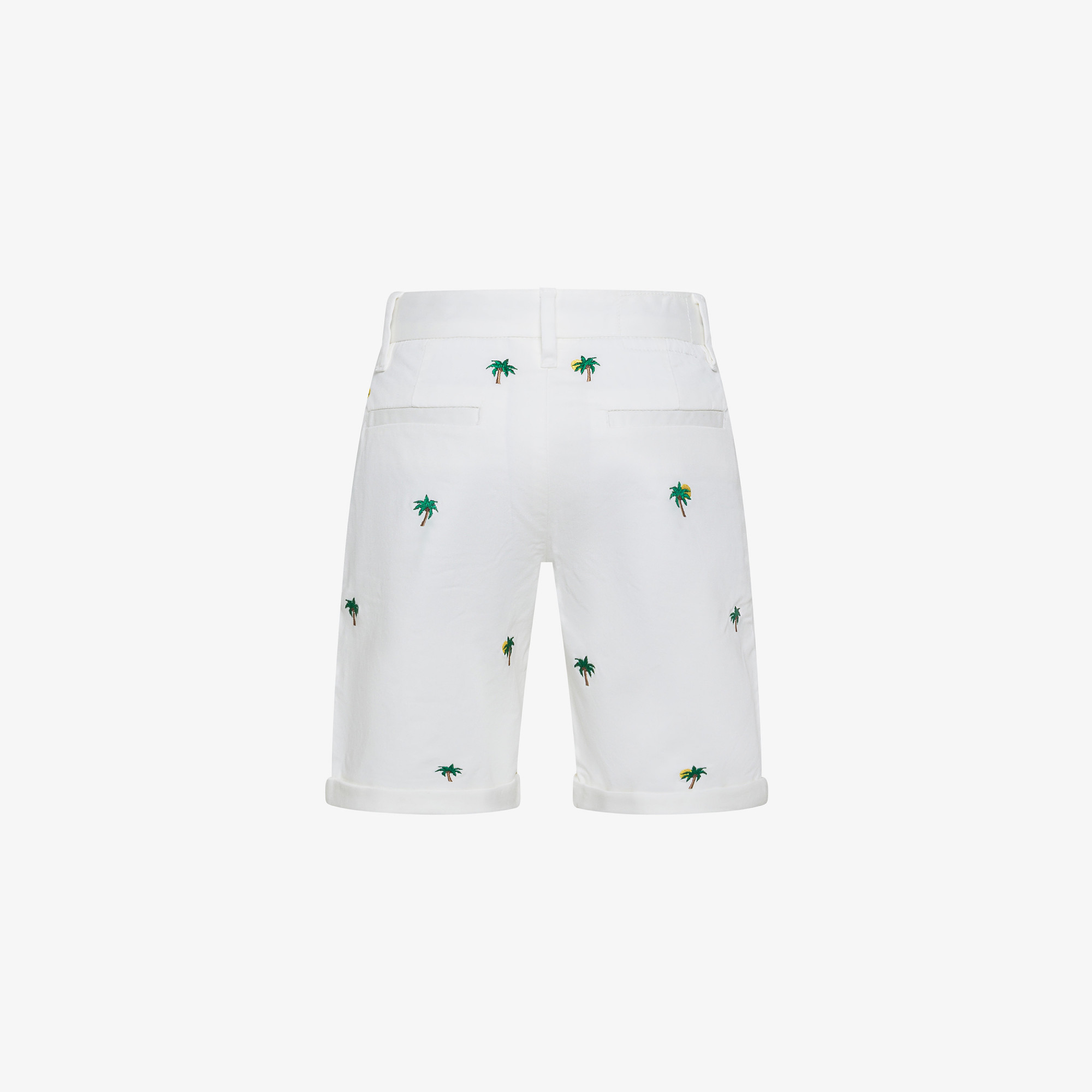 BOY'S CHINO SHORTS EMBROIDERY OFF WHITE