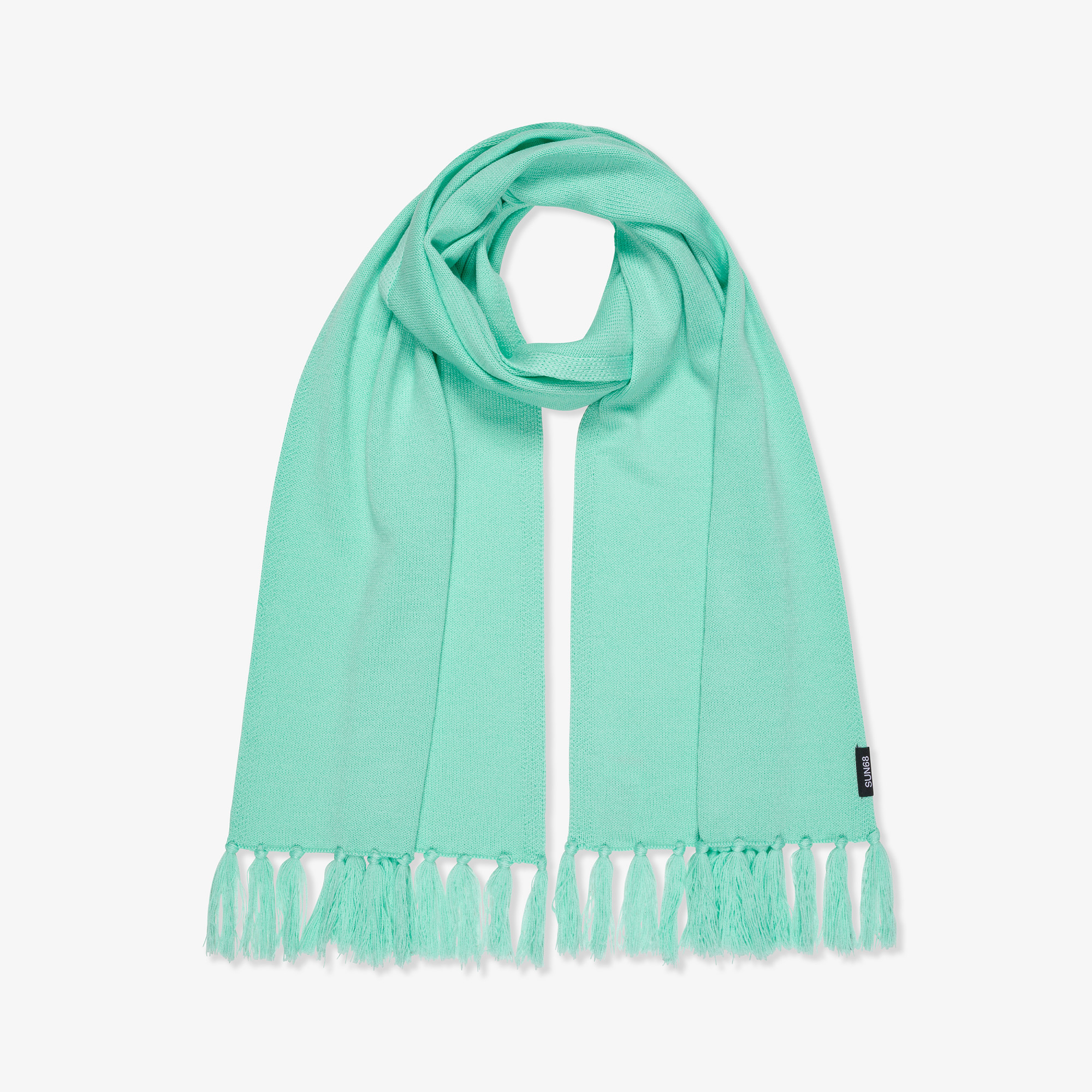 Wool scarf with fringes WATER