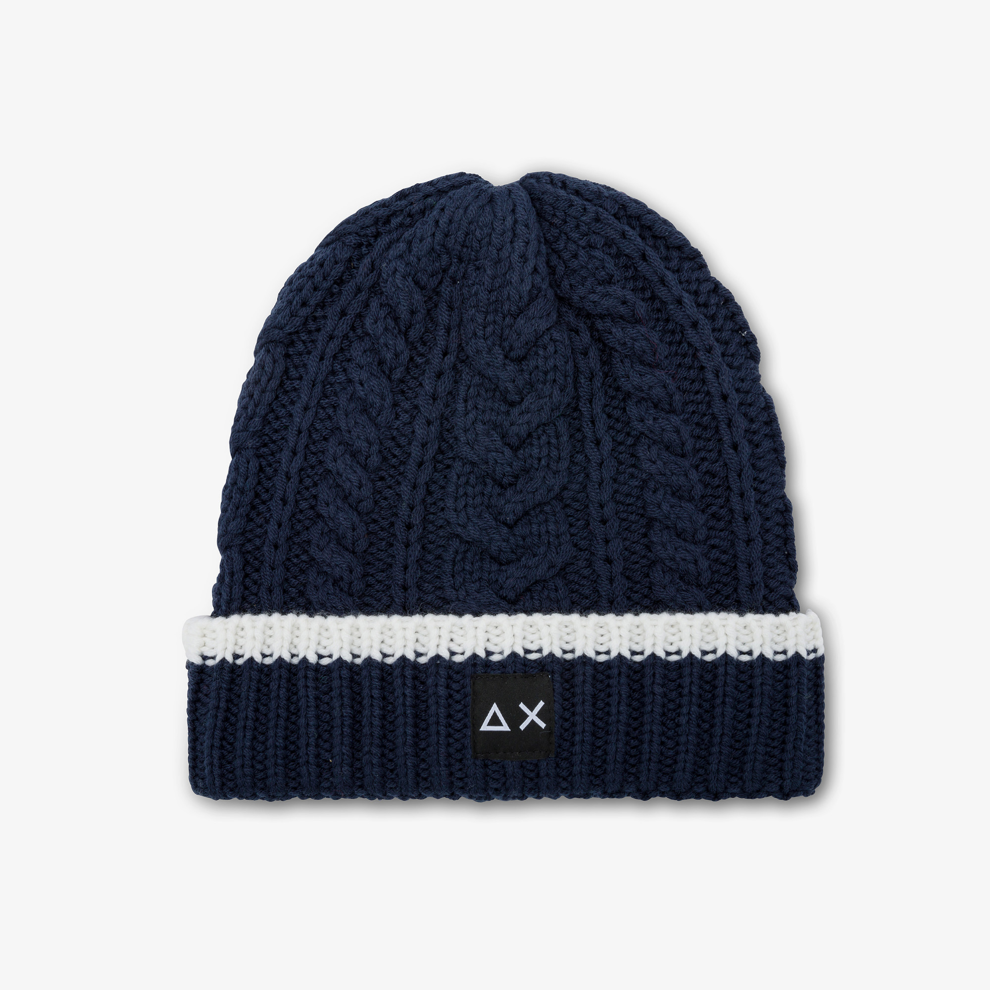 Beanie in lana a trecce NAVY BLUE