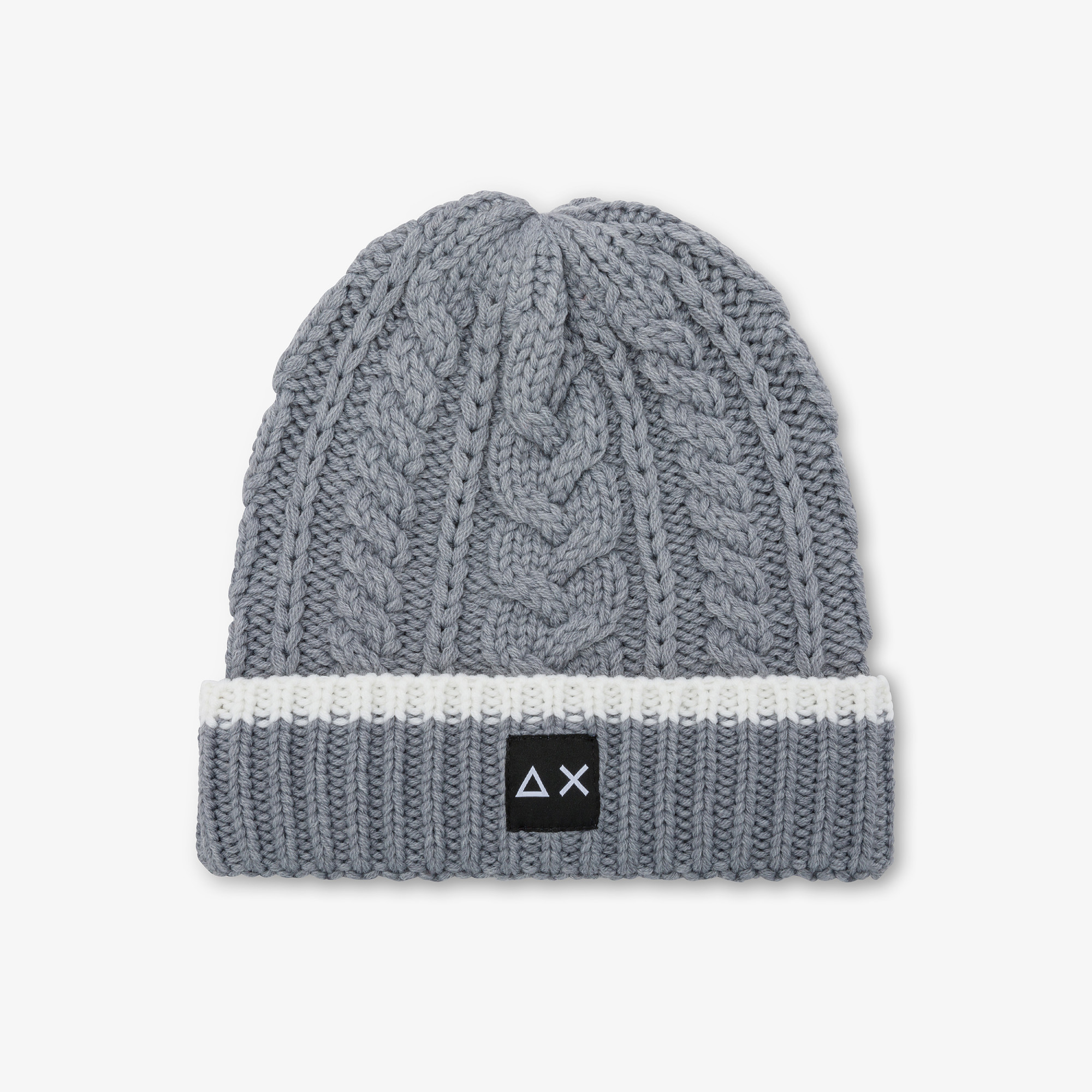 Beanie in lana a trecce GRIGIO MEDIO