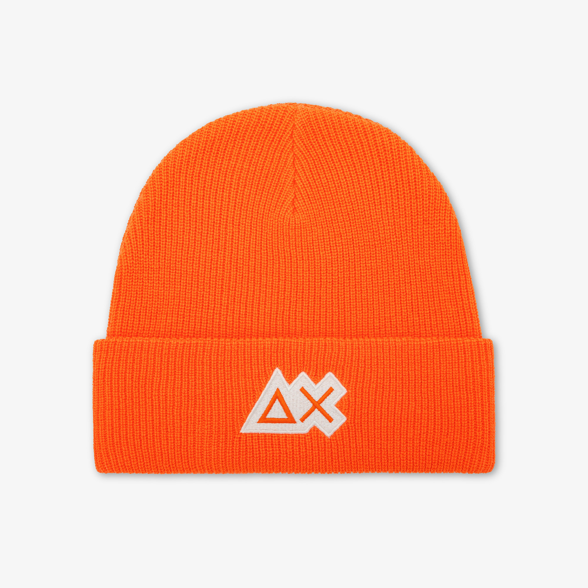 Berretto beanie in lana a coste ARANCIO FLUO