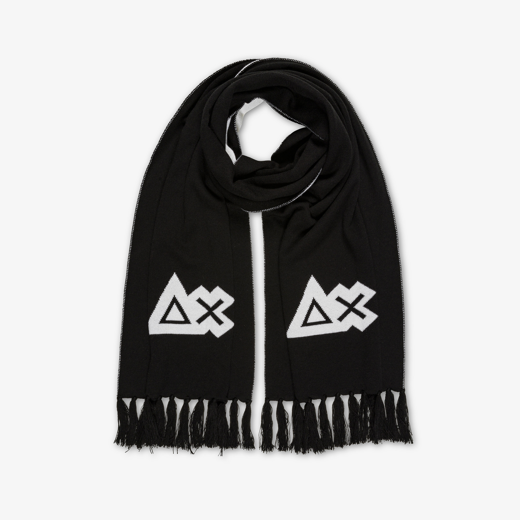 Jacquard wool scarf BLACK