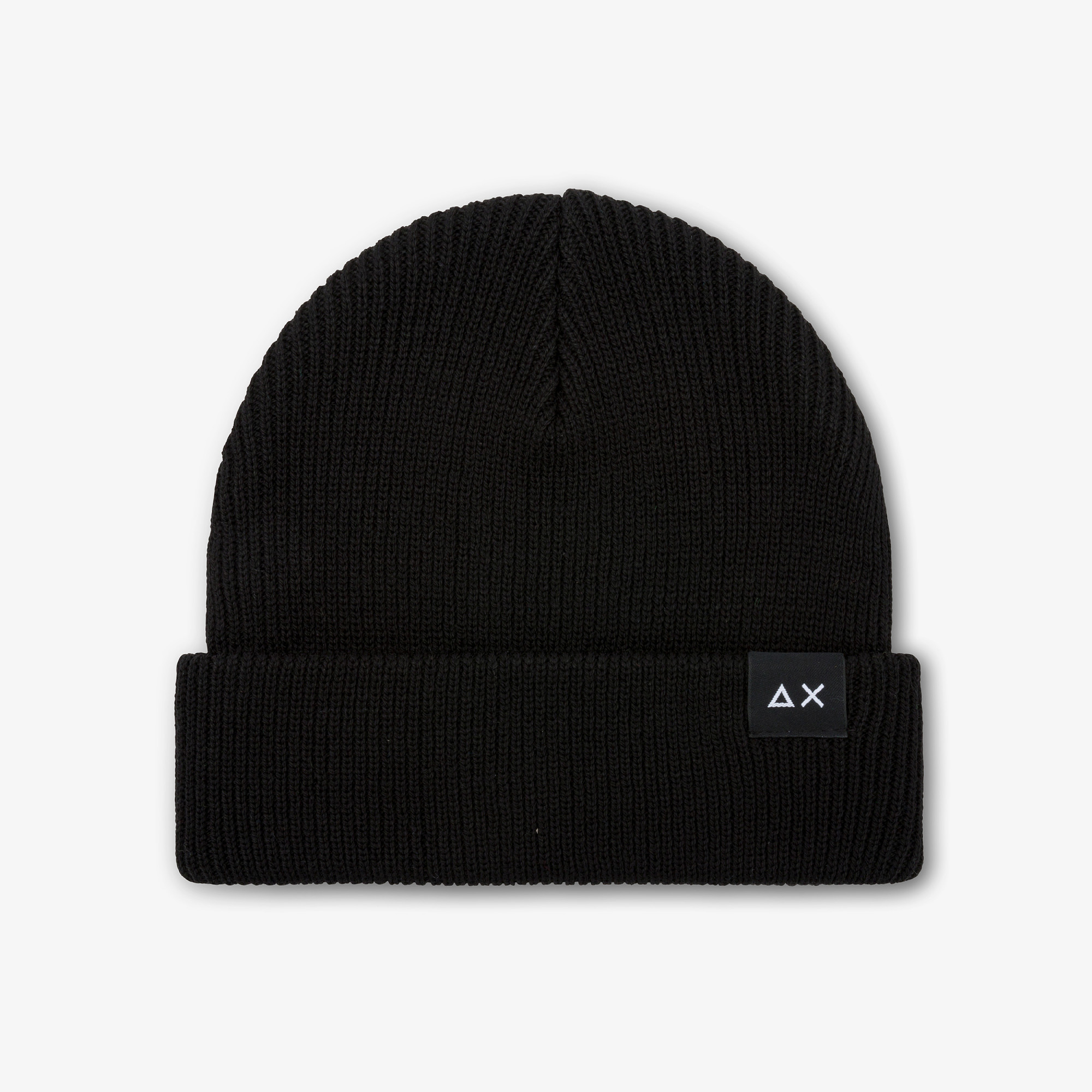 Berrretto beanie in lana a coste NERO