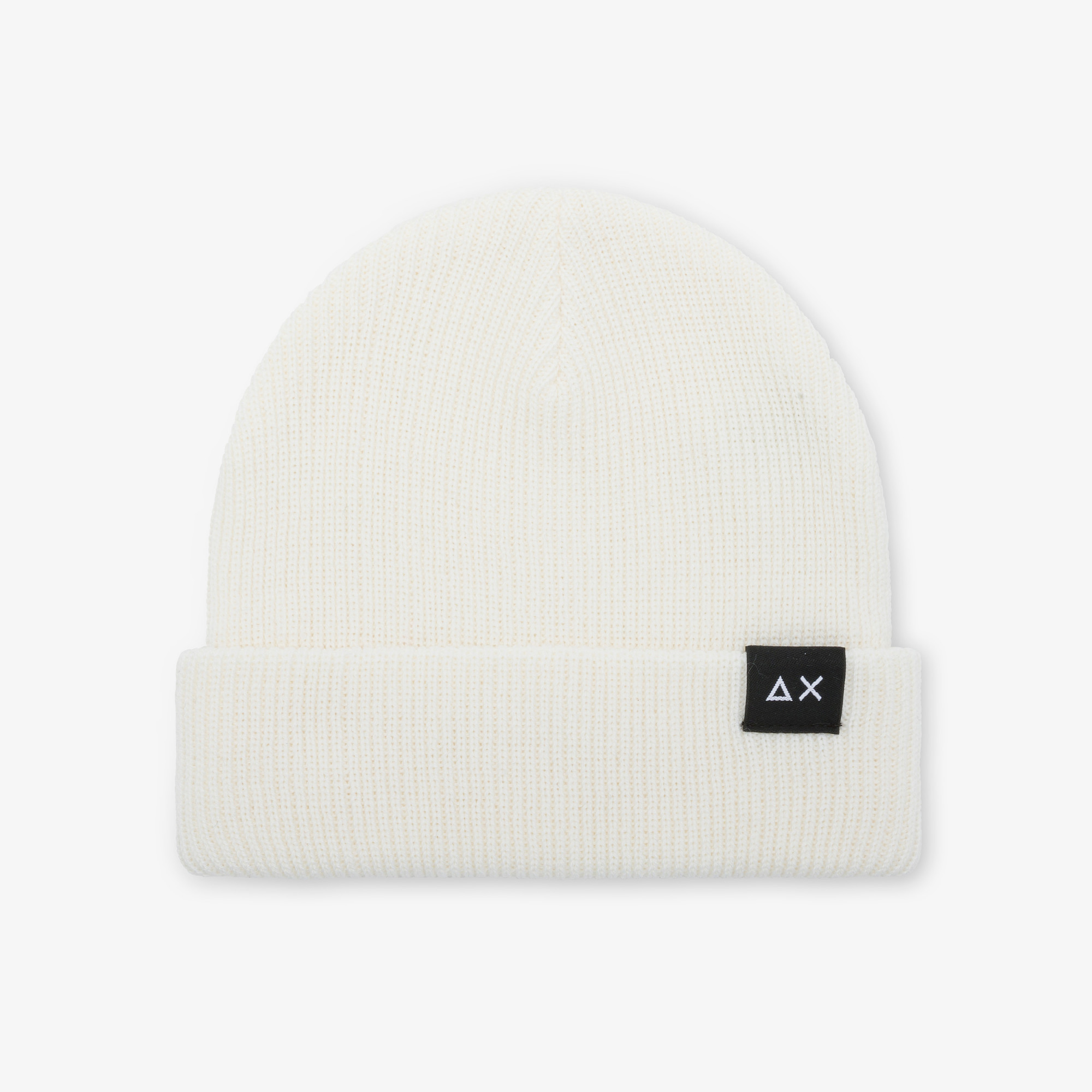 Berrretto beanie in lana a coste BIANCO PANNA