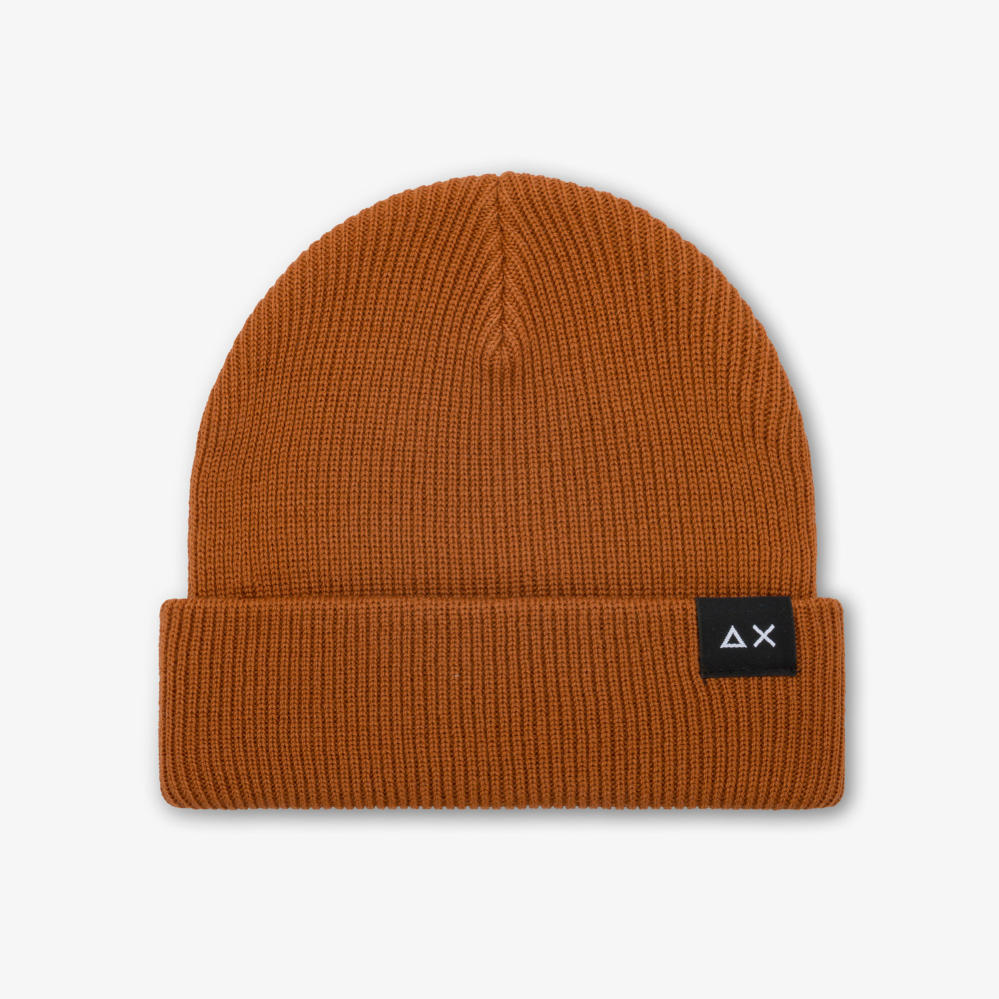 Ribbed wool beanie RUST