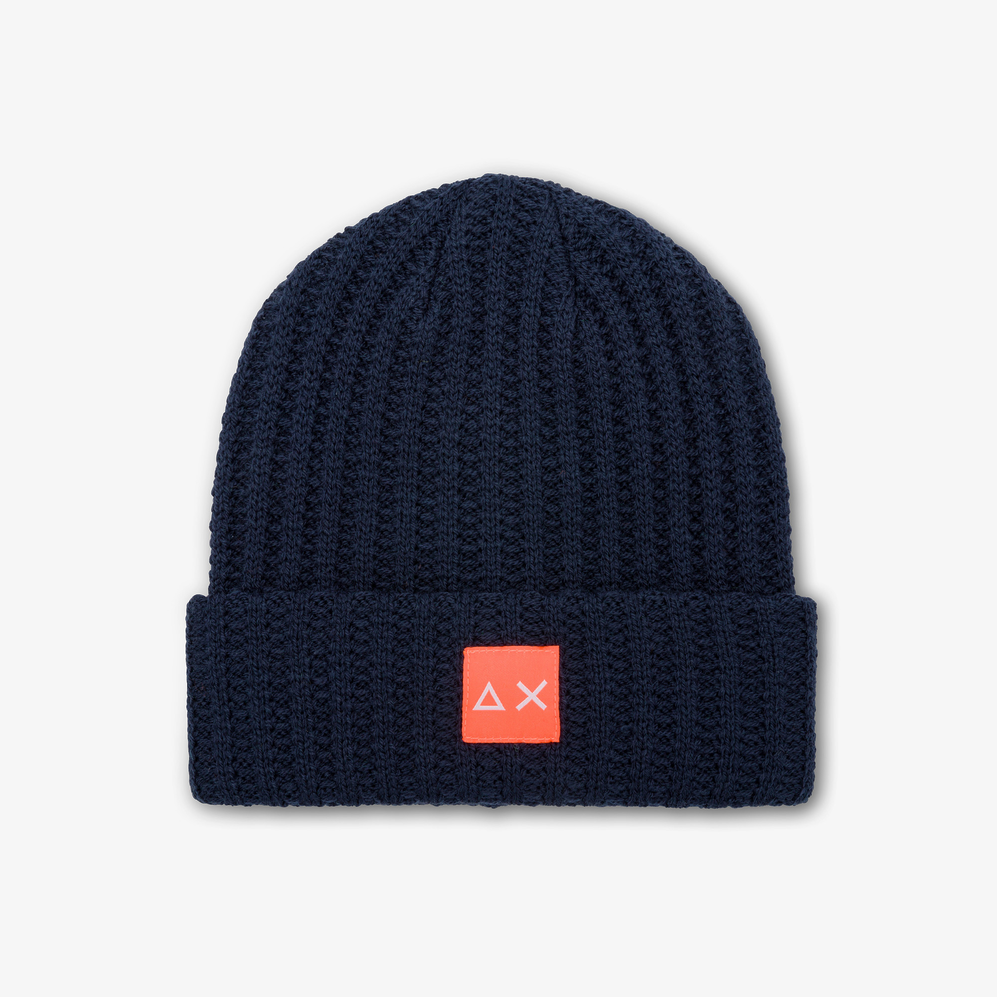 Berrretto beanie in lana a coste NAVY BLUE