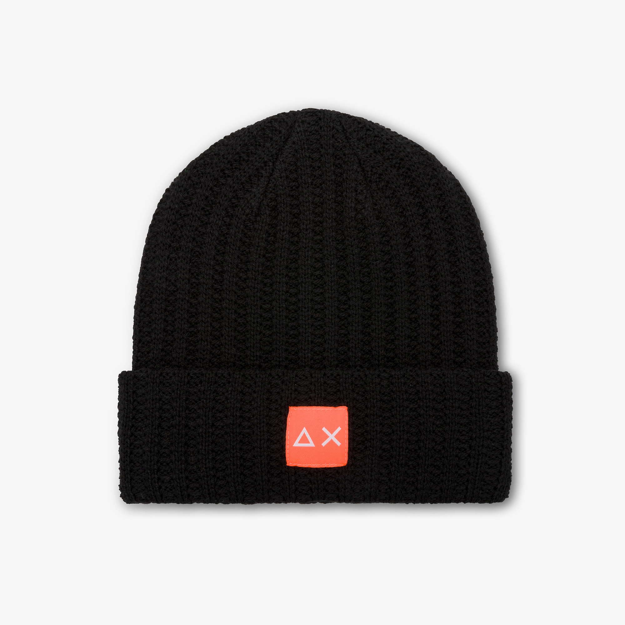 Berrretto beanie in lana a coste NERO