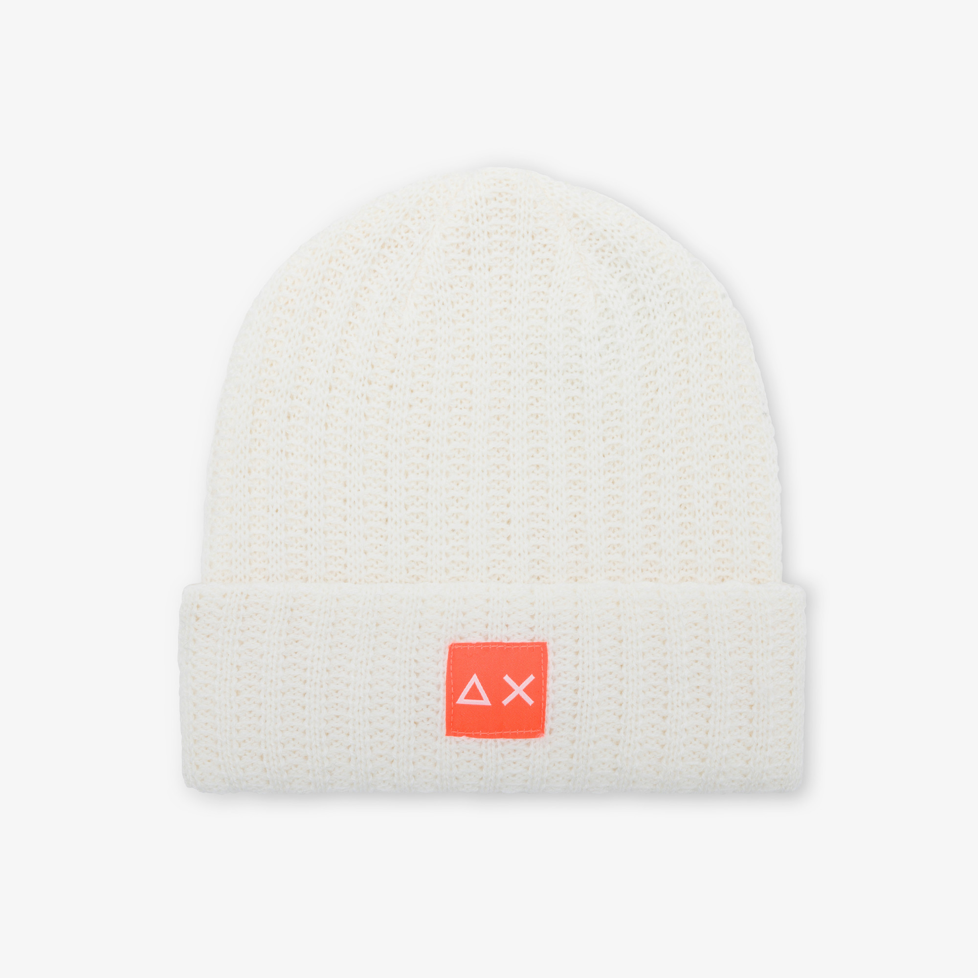 Berrretto beanie in lana a coste BIANCO PANNA