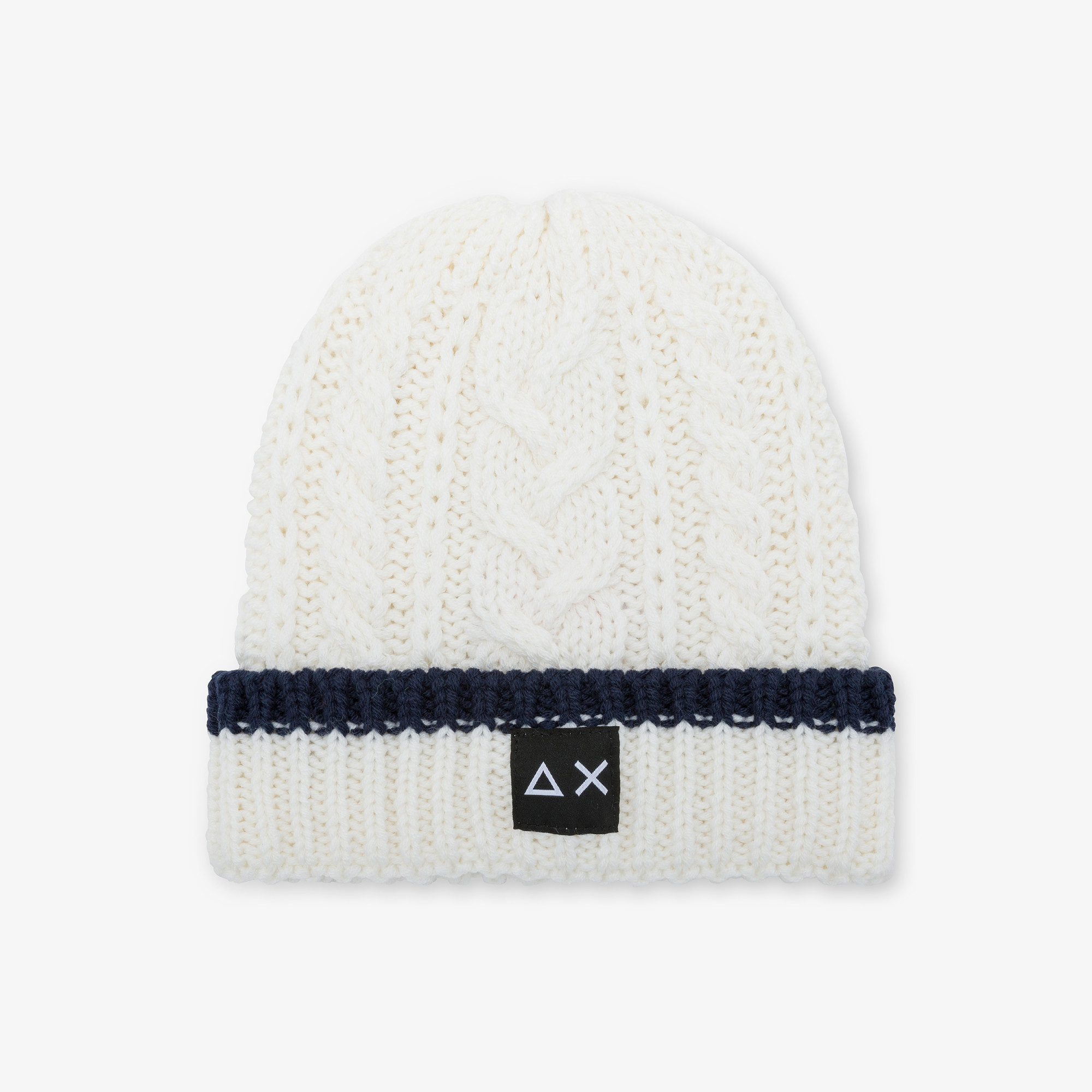 Cable-knit wool beanie OFF WHITE