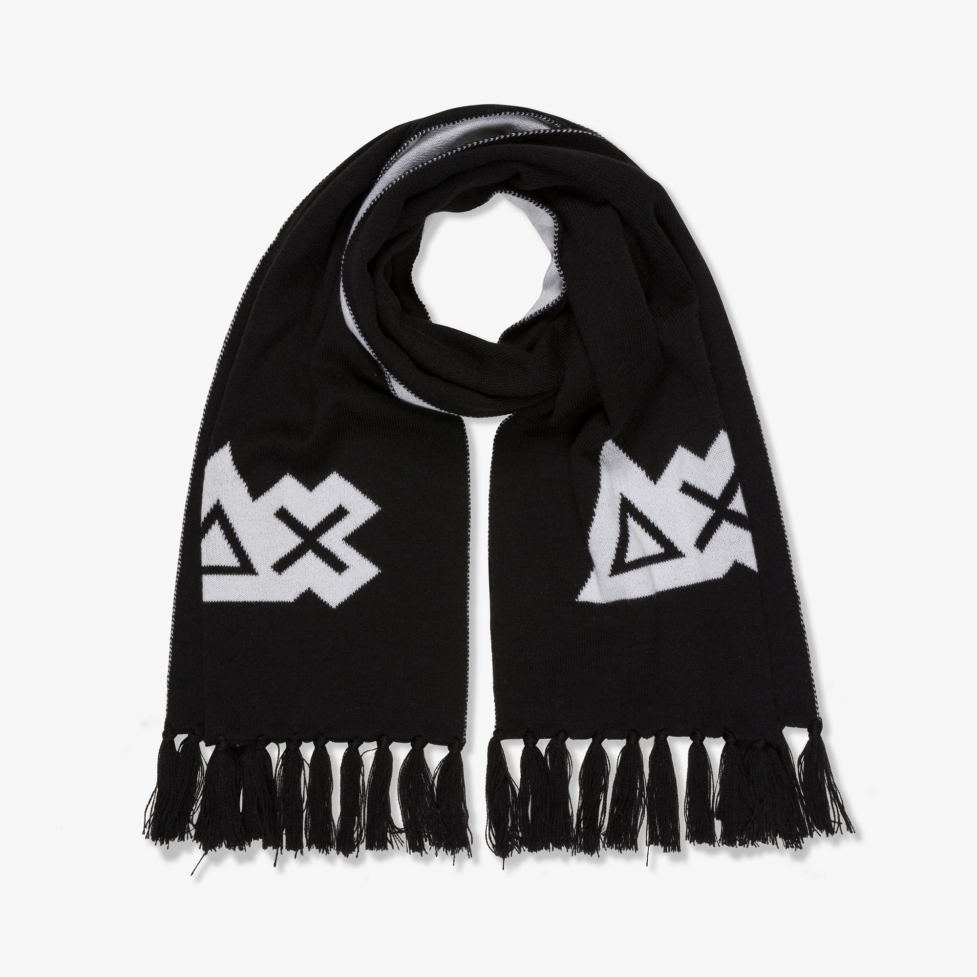 Jacquard wool scarf BLACK