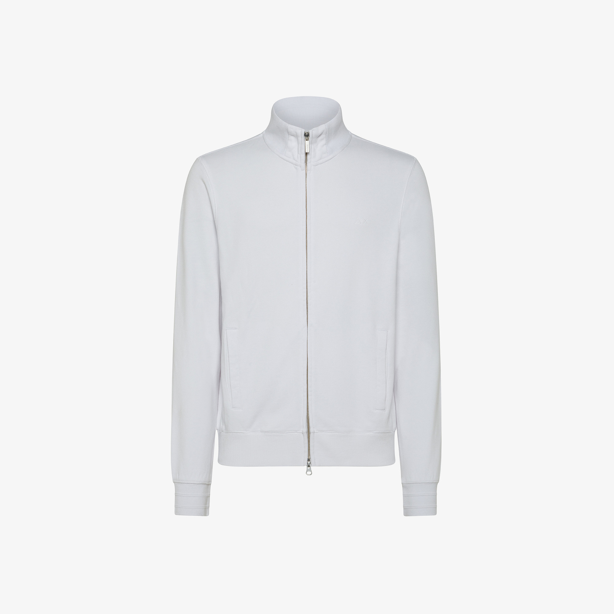 FULL ZIP COLD DYE COTT. FL. WHITE