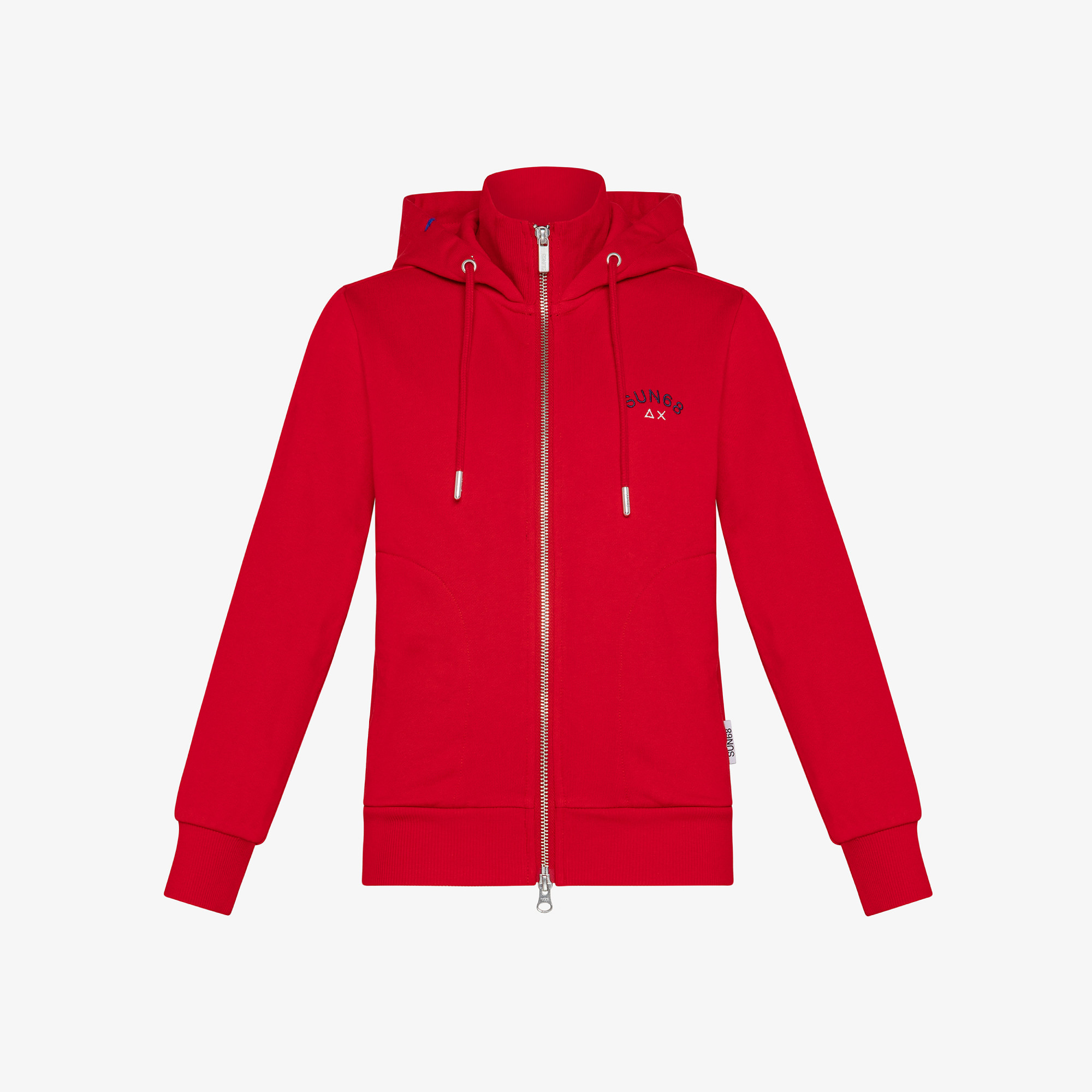 BOY'S HOOD ZIP COTT.FL. ROSSO FUOCO
