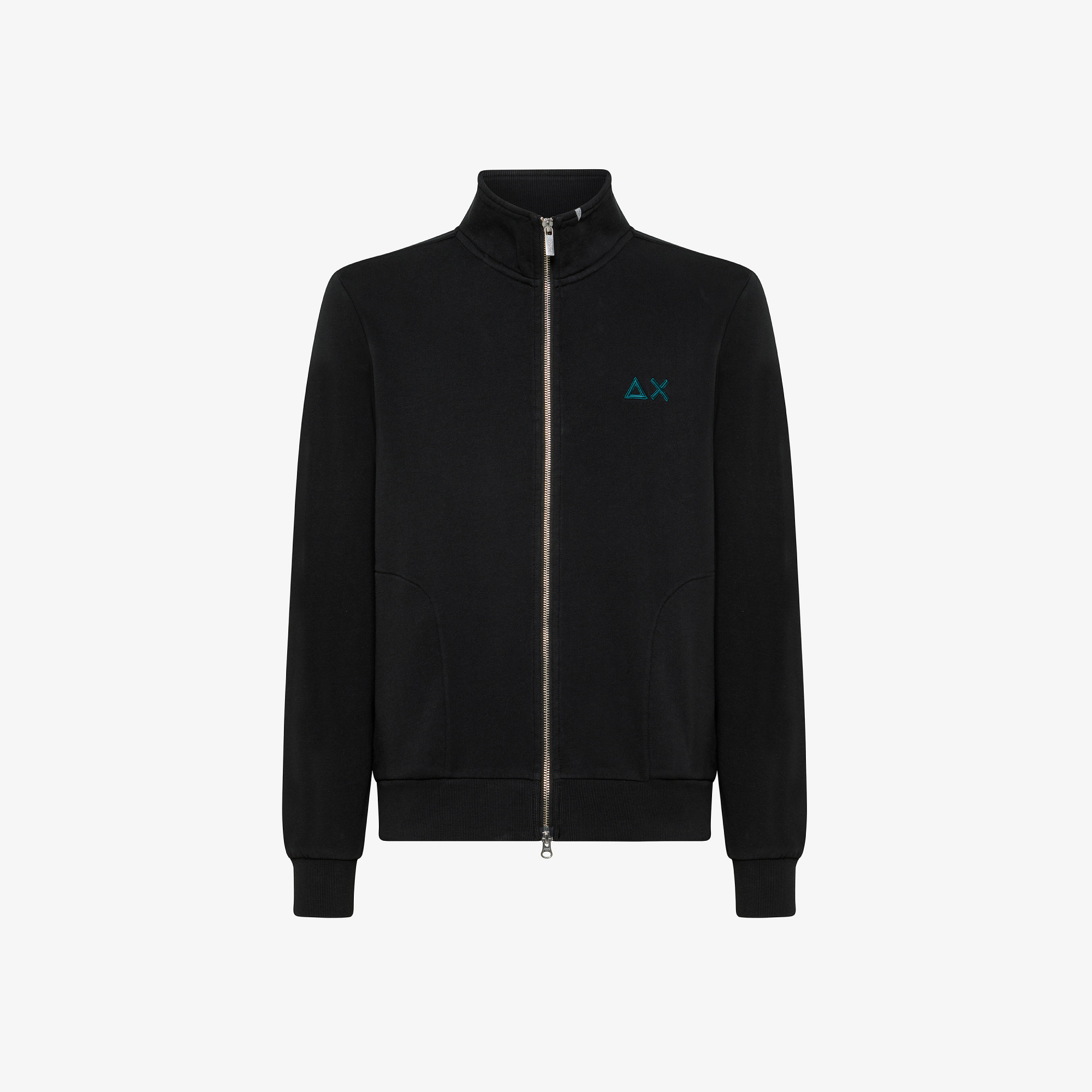 FULL ZIP BASIC COTT. FL. NERO