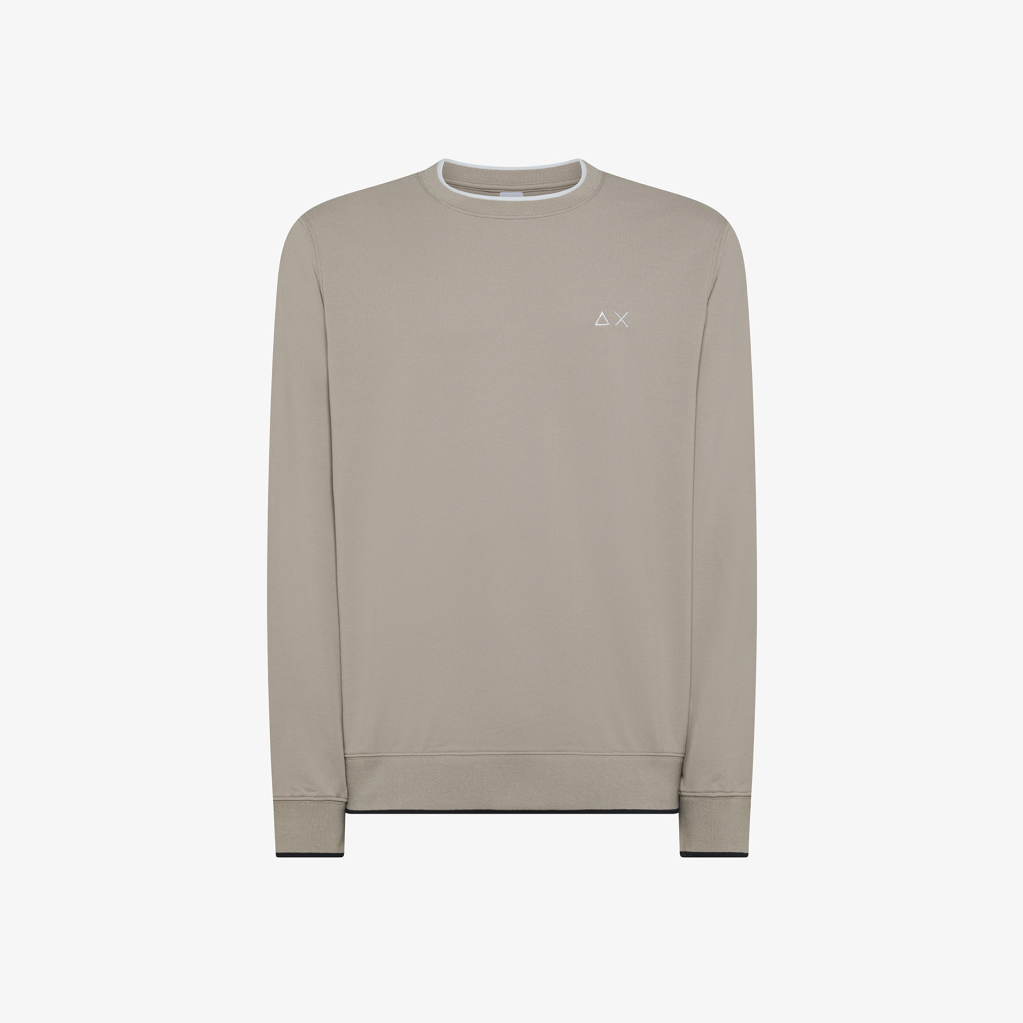 Stone pique sweatshirt with embroidered logo
