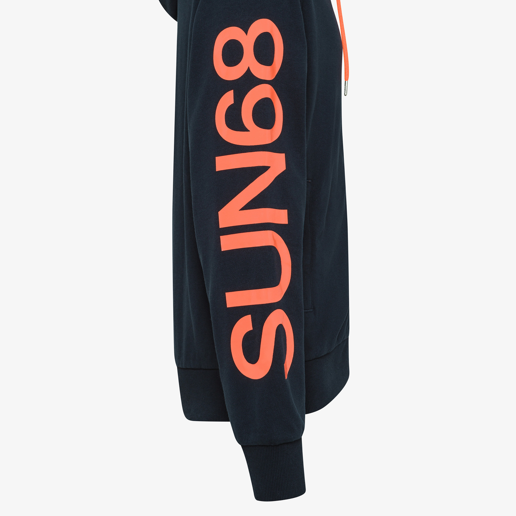 HOODIE ZIP FLUO COLLECTION FLEECE NAVY BLUE