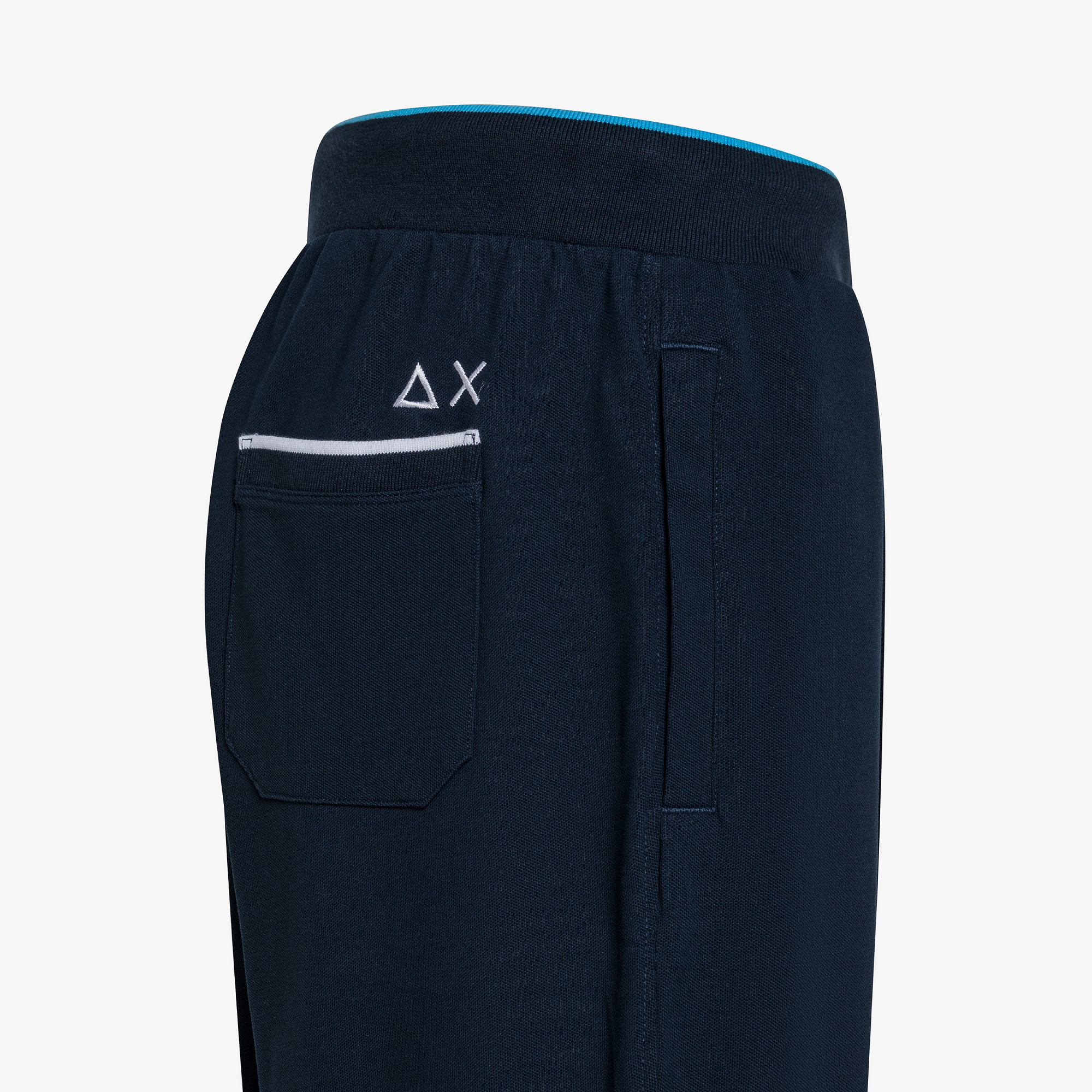 SWEATPANTS PIQUET SMALL STRIPES FLEECE NAVY BLUE