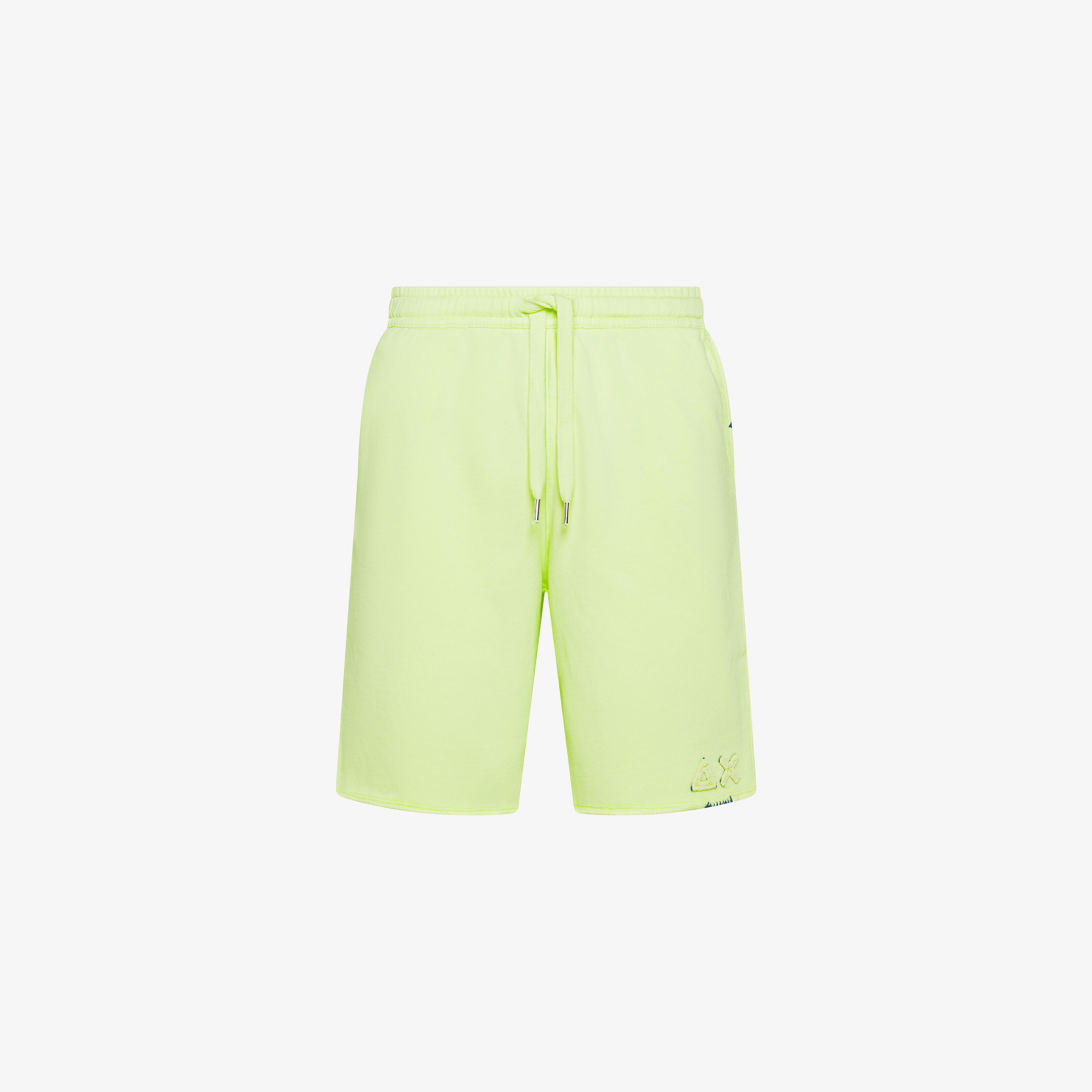 Lemon yellow fleece Bermuda shorts vintage wash