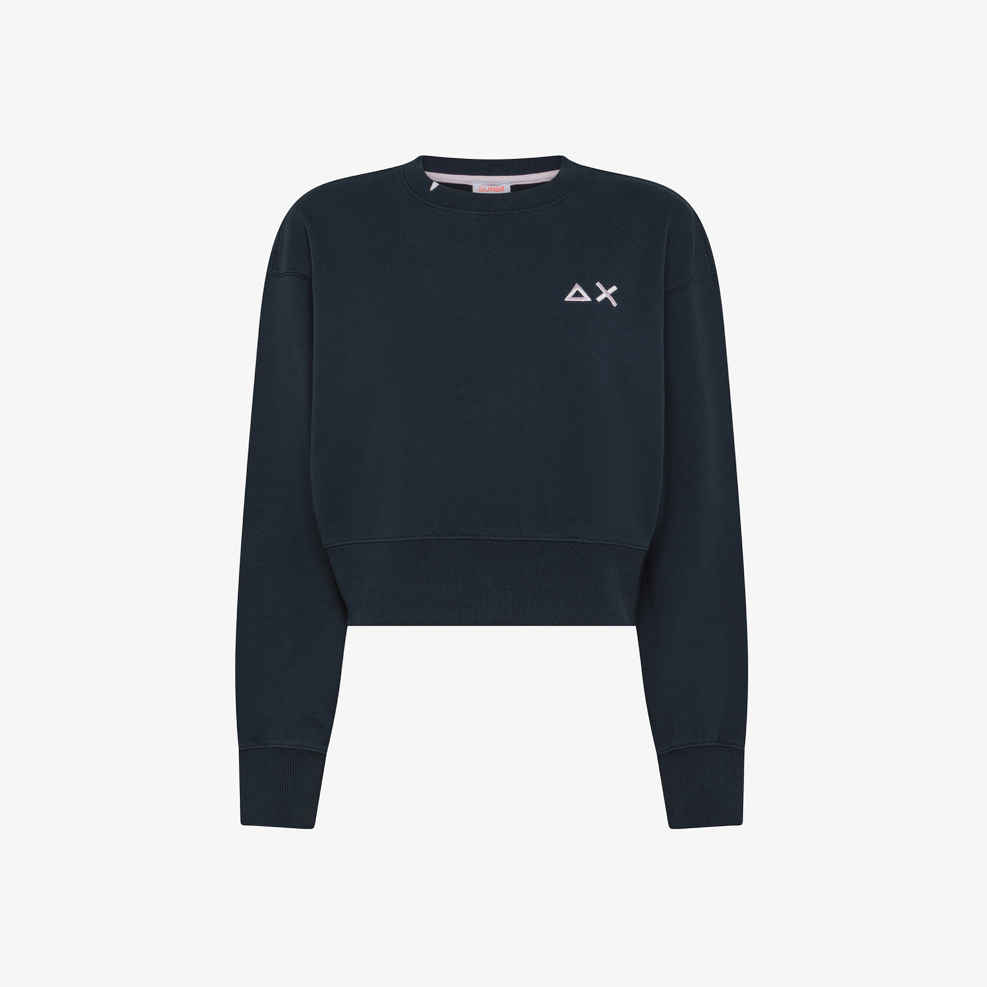 SWEATSHIRT CROP L/S FLEECE NAVY BLUE