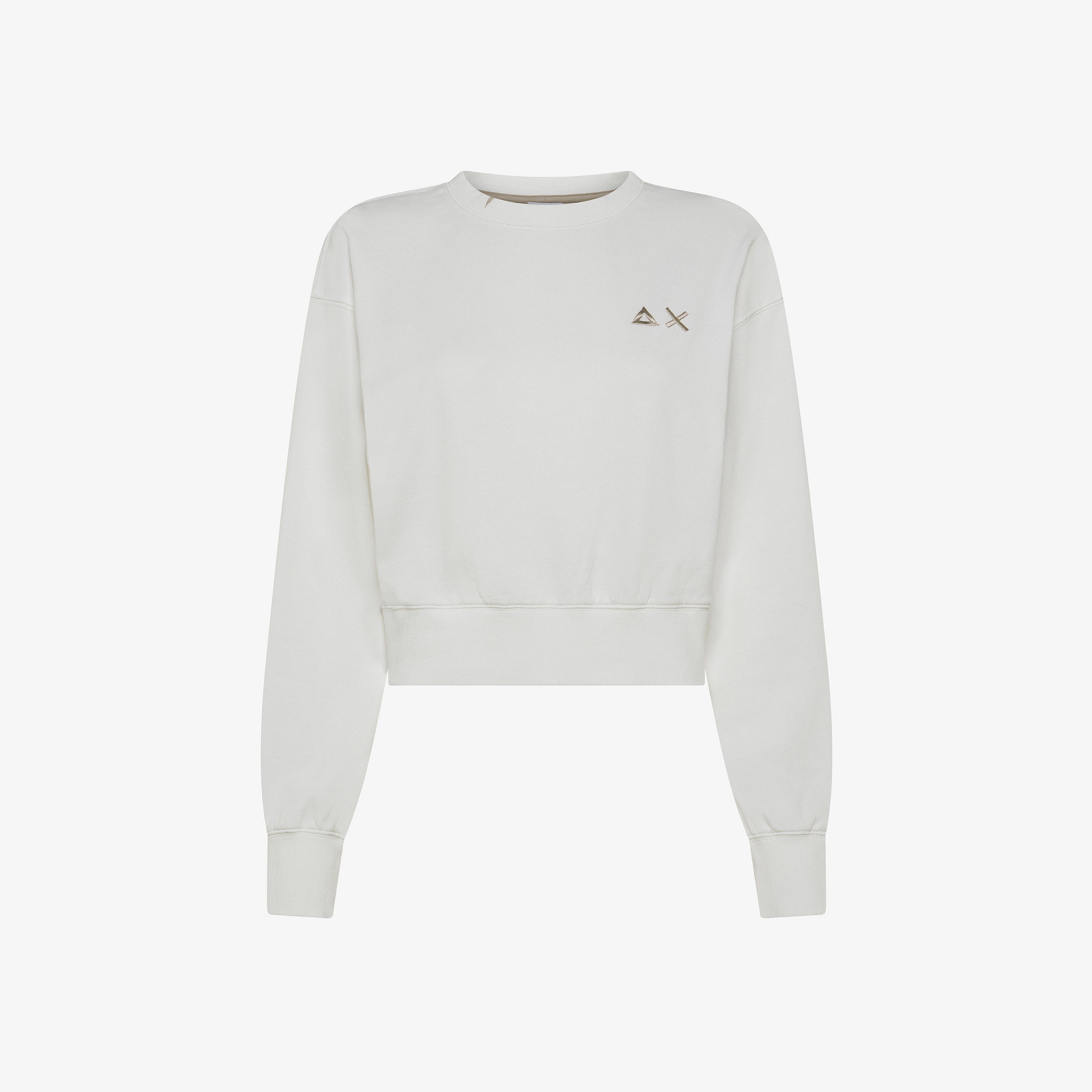 SWEATSHIRT CROP L/S FLEECE OFF WHITE