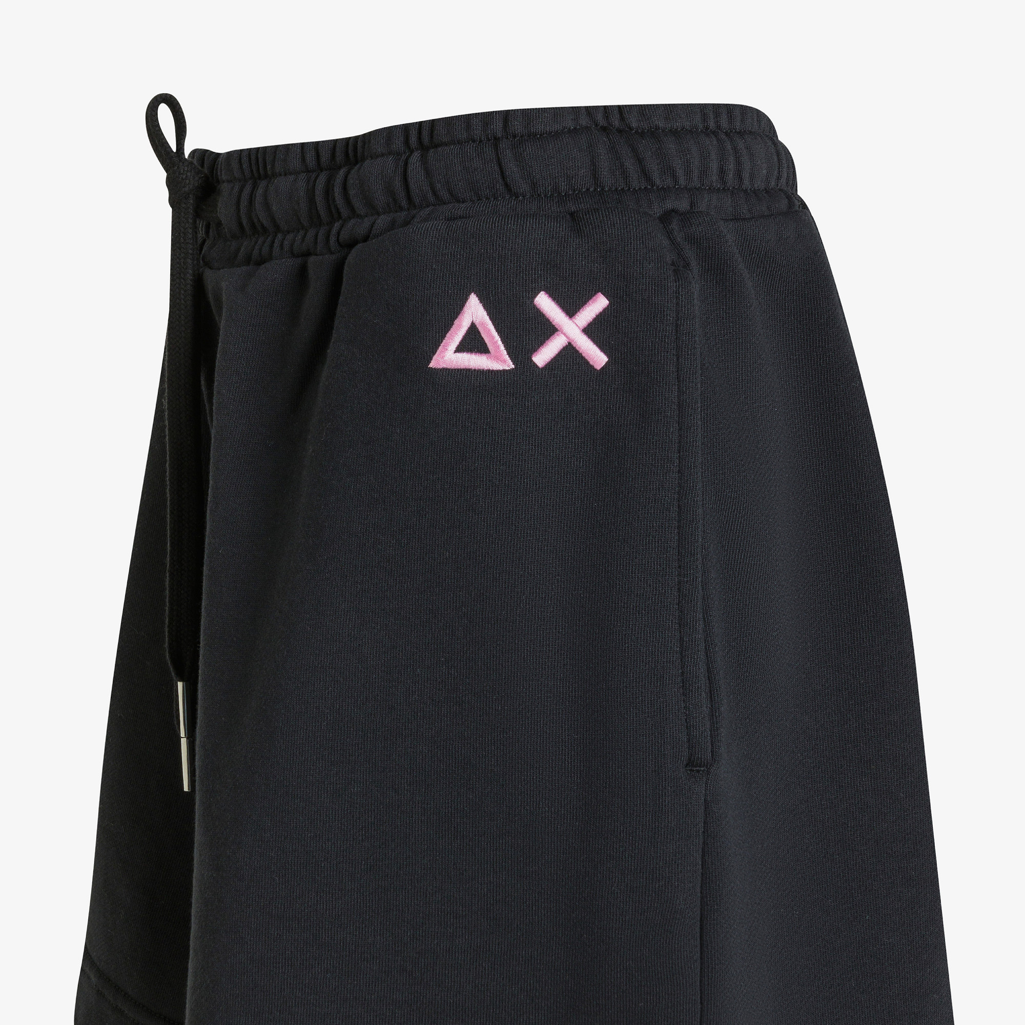 Black cotton fleece shorts