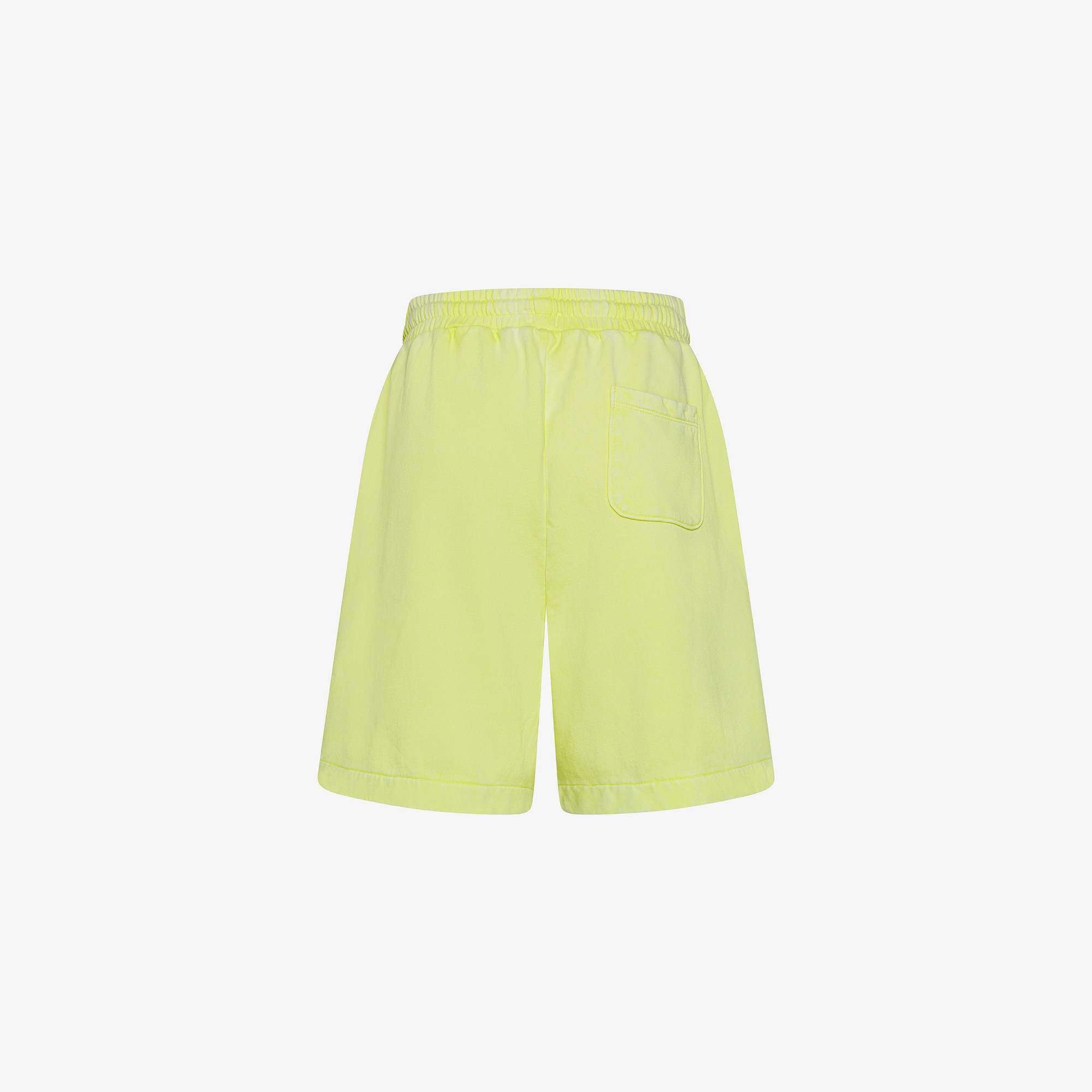 Shorts in felpa giallo limone con trattamento marble