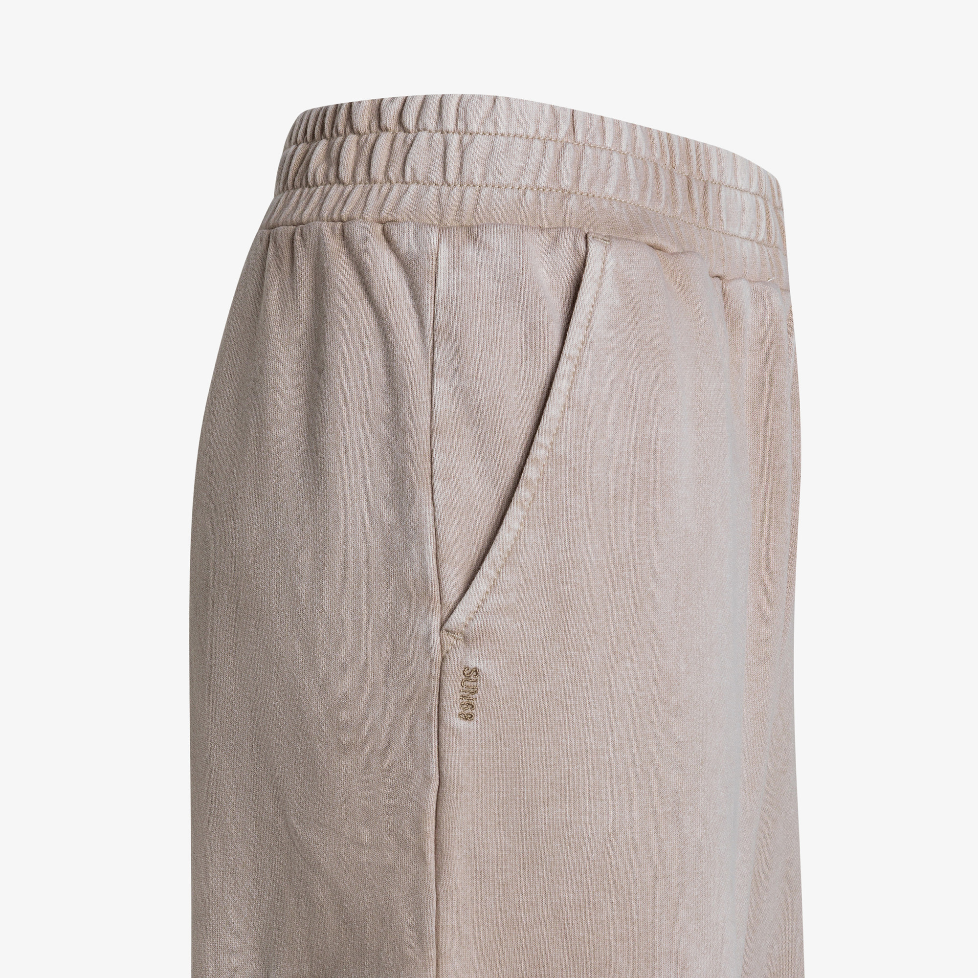 Pantaloni cargo in felpa stone con trattamento marble
