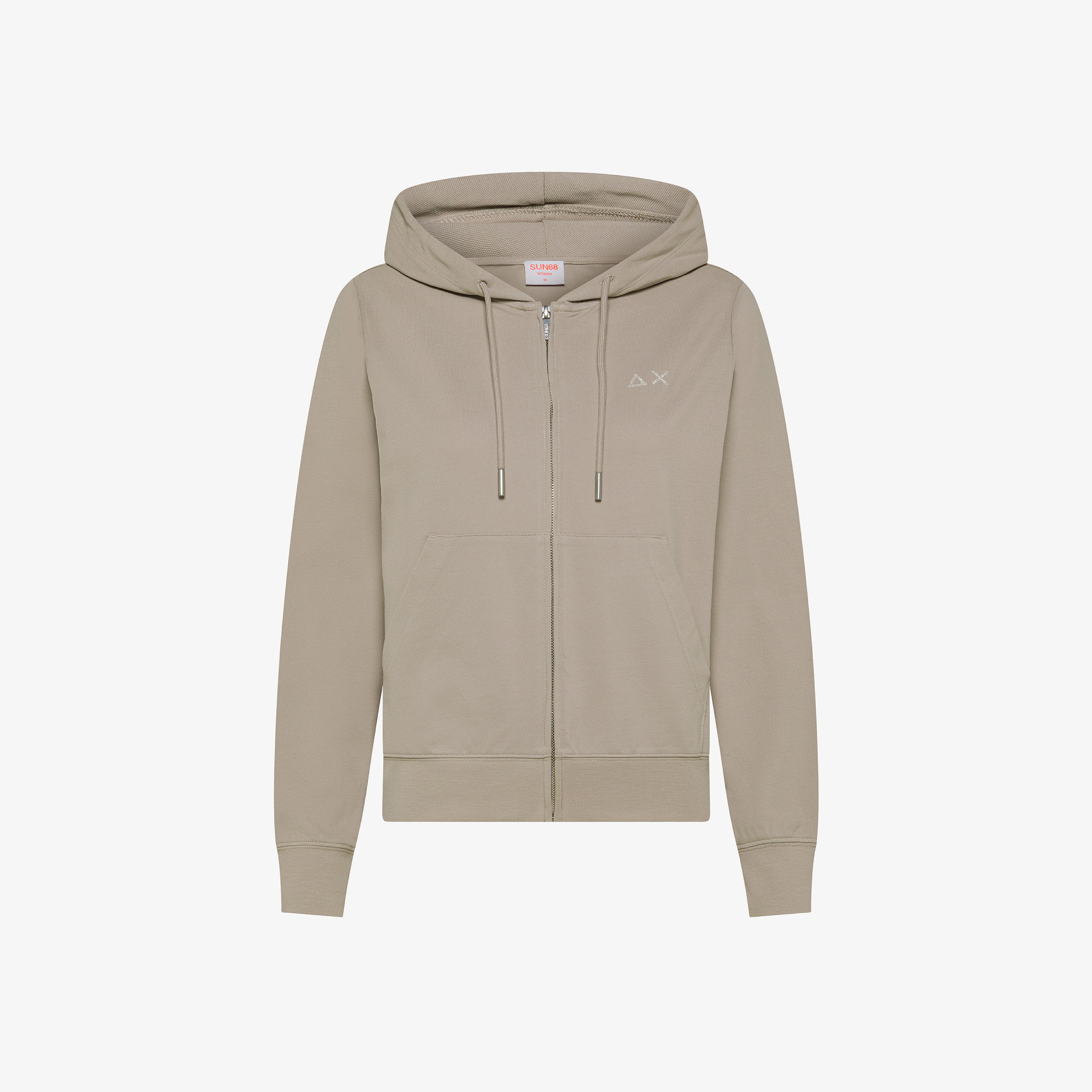 Stone cotton hoodie with rhinestone logo