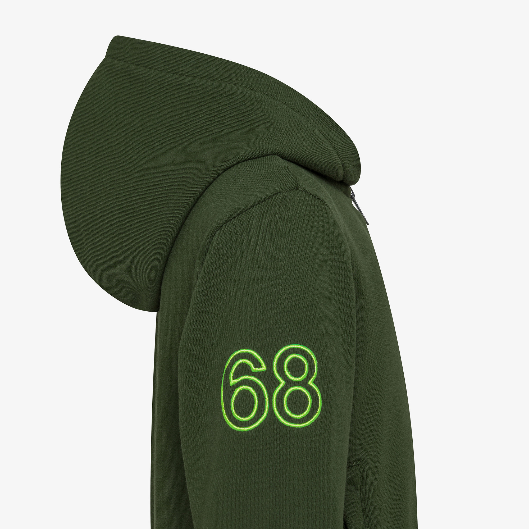 BOY'S HOODIE ZIP SUN68 FLUO FLEECE DARK GREEN