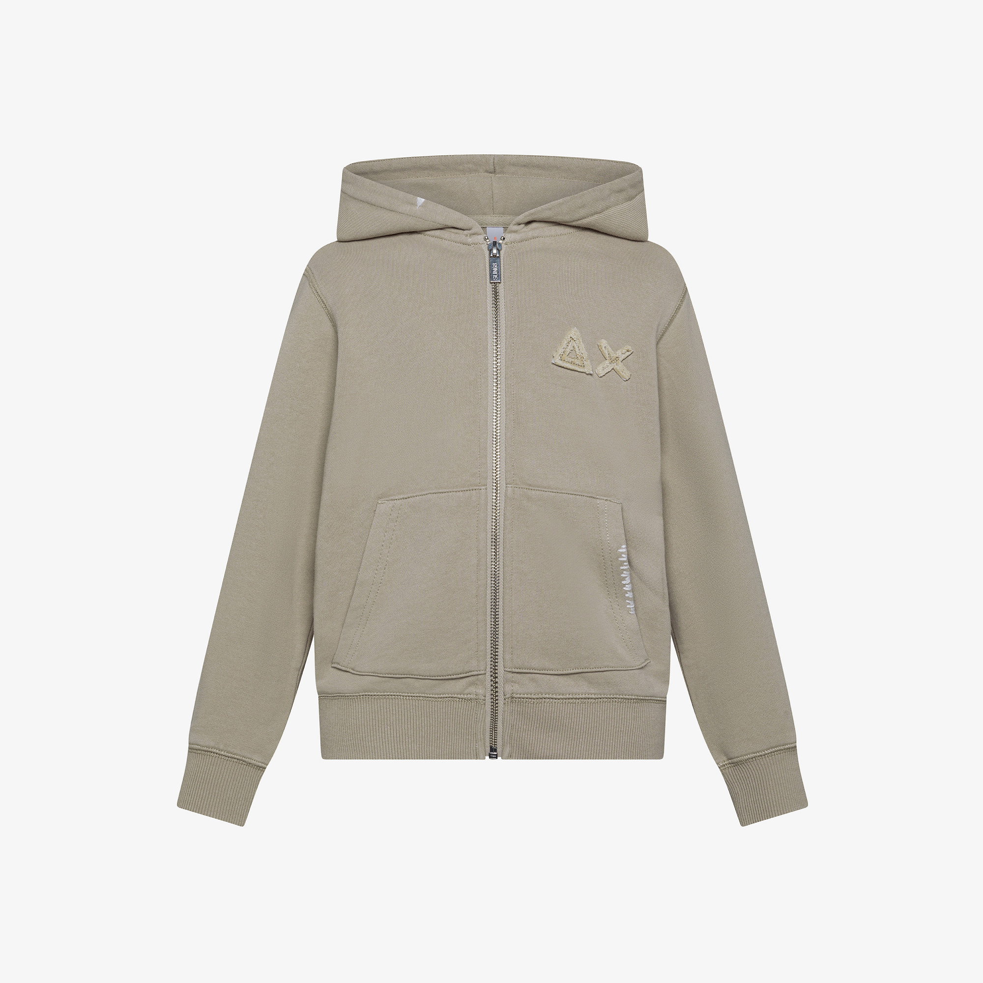 BOY'S HOODIE ZIP VINTAGE BROKEN FLEECE STONE