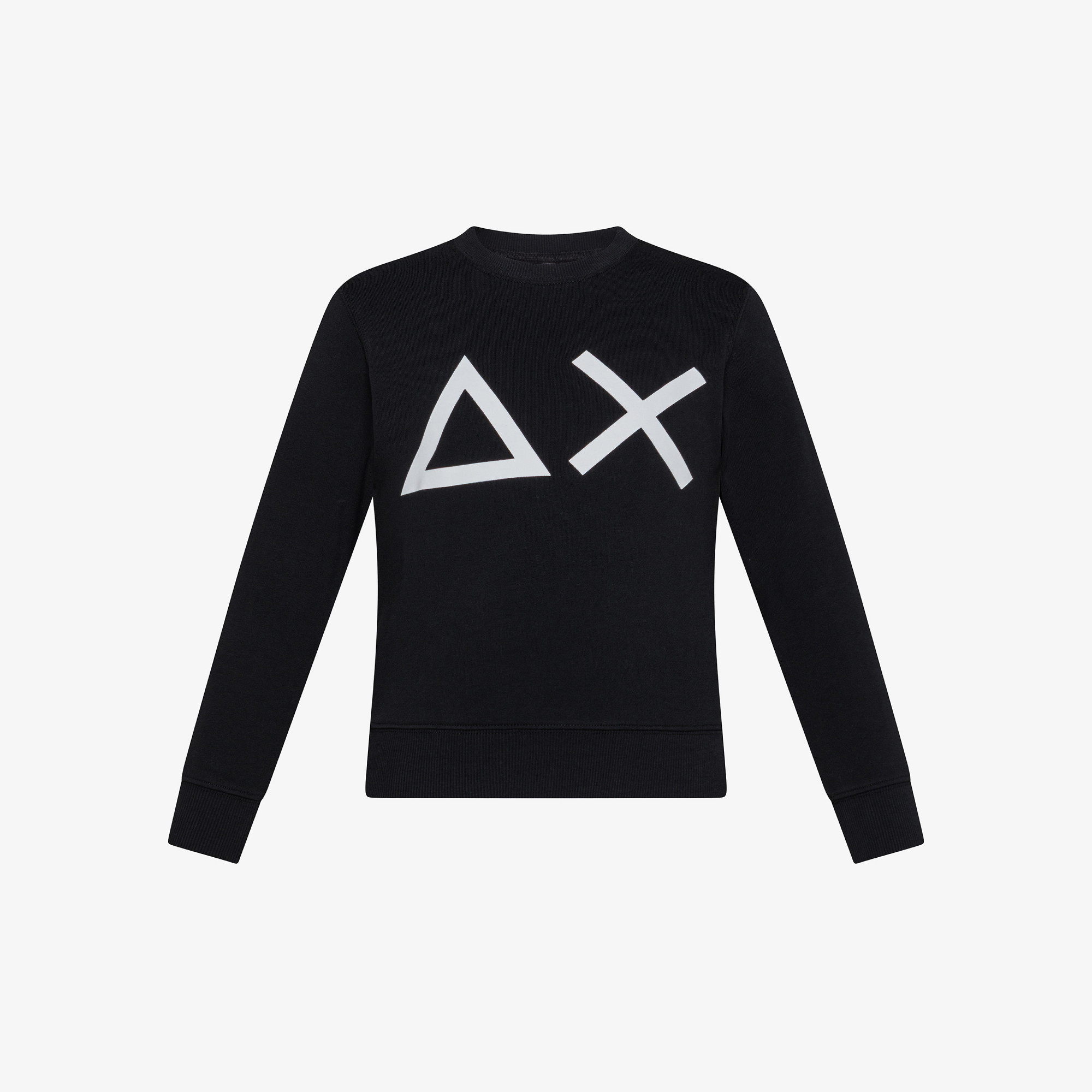 Felpa in cotone nero con maxi logo