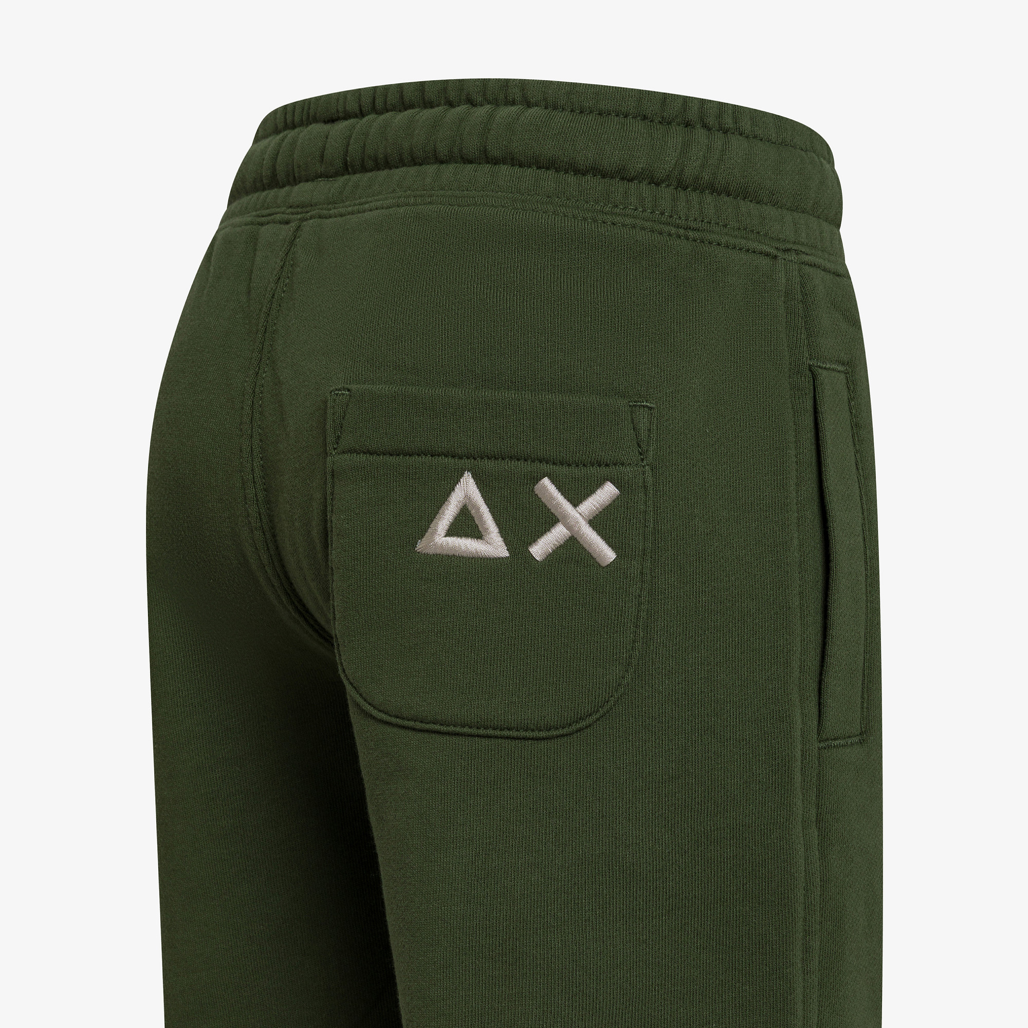 Dark green cotton fleece Bermuda shorts