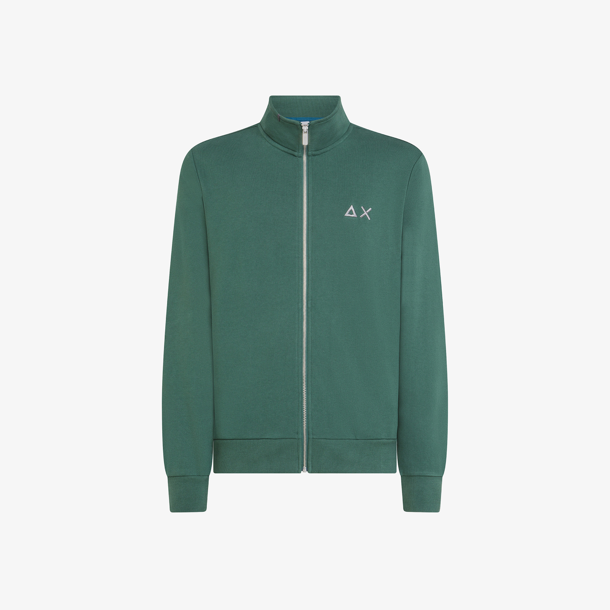 Cotton zip sweatshirt DARK GREEN