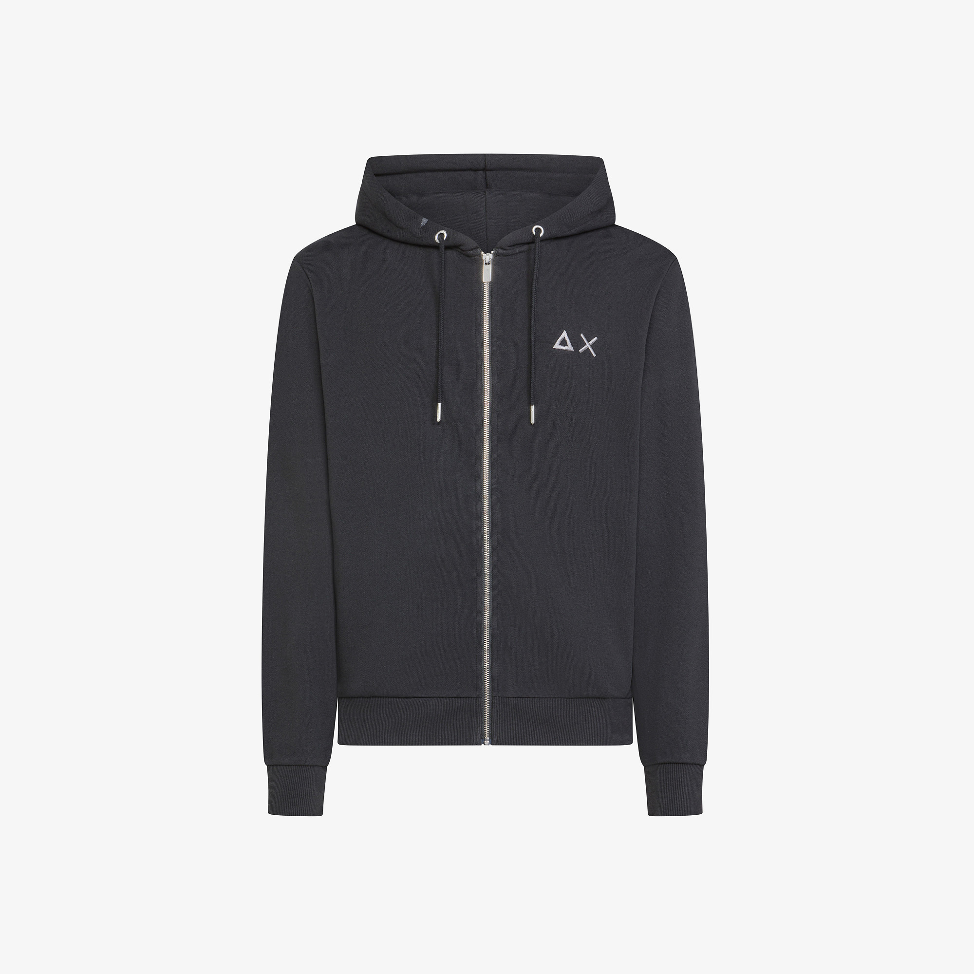 Cotton zip hoodie BLACK