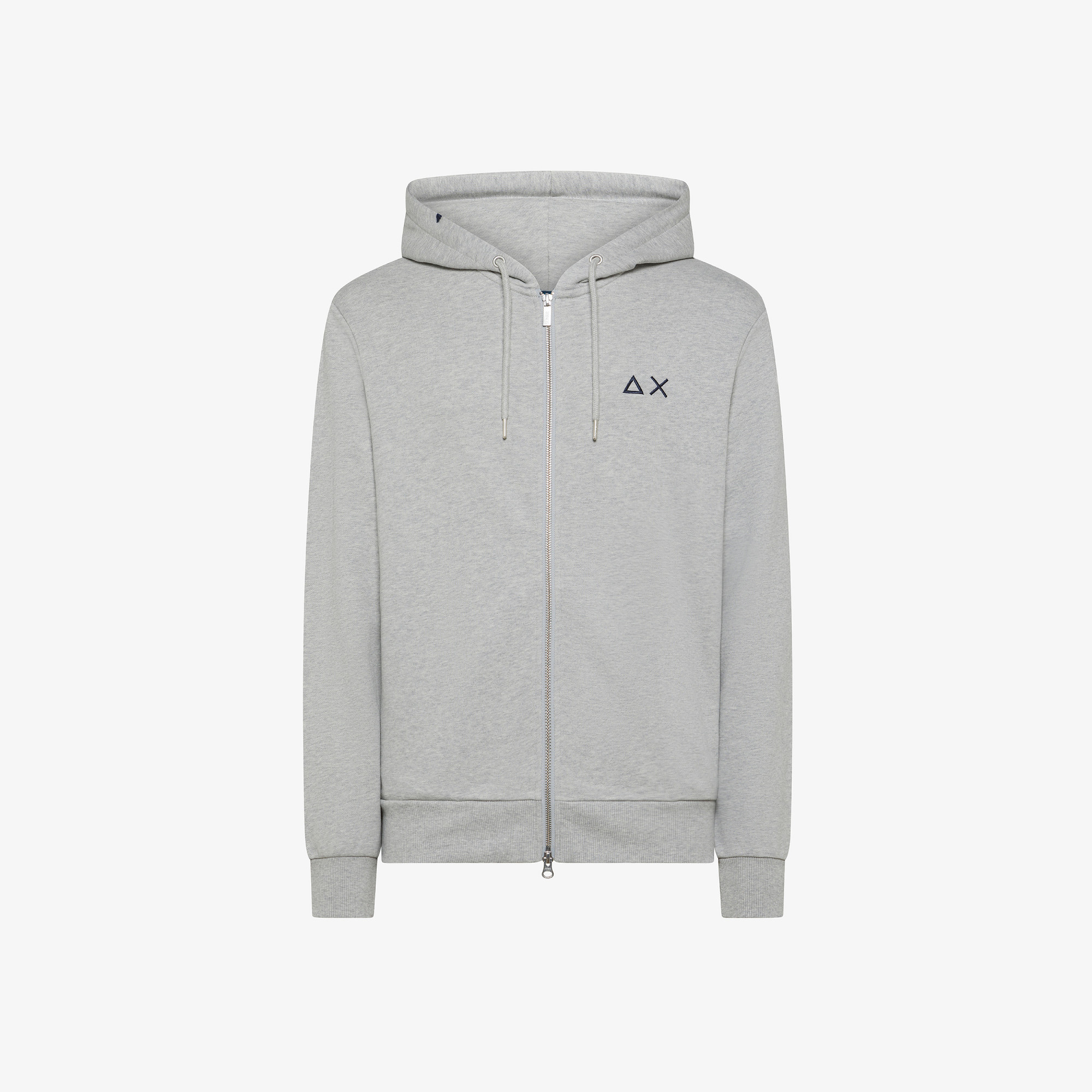 HOOD ZIP COTTON FL GRIGIO MEDIO