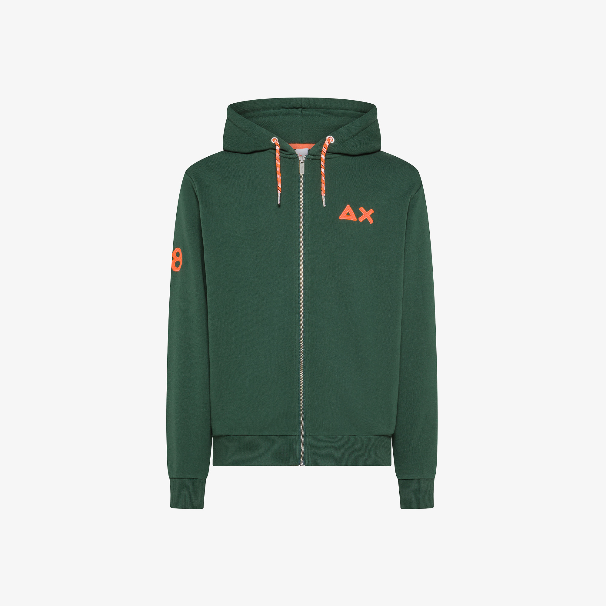 Cotton zip hoodie DARK GREEN