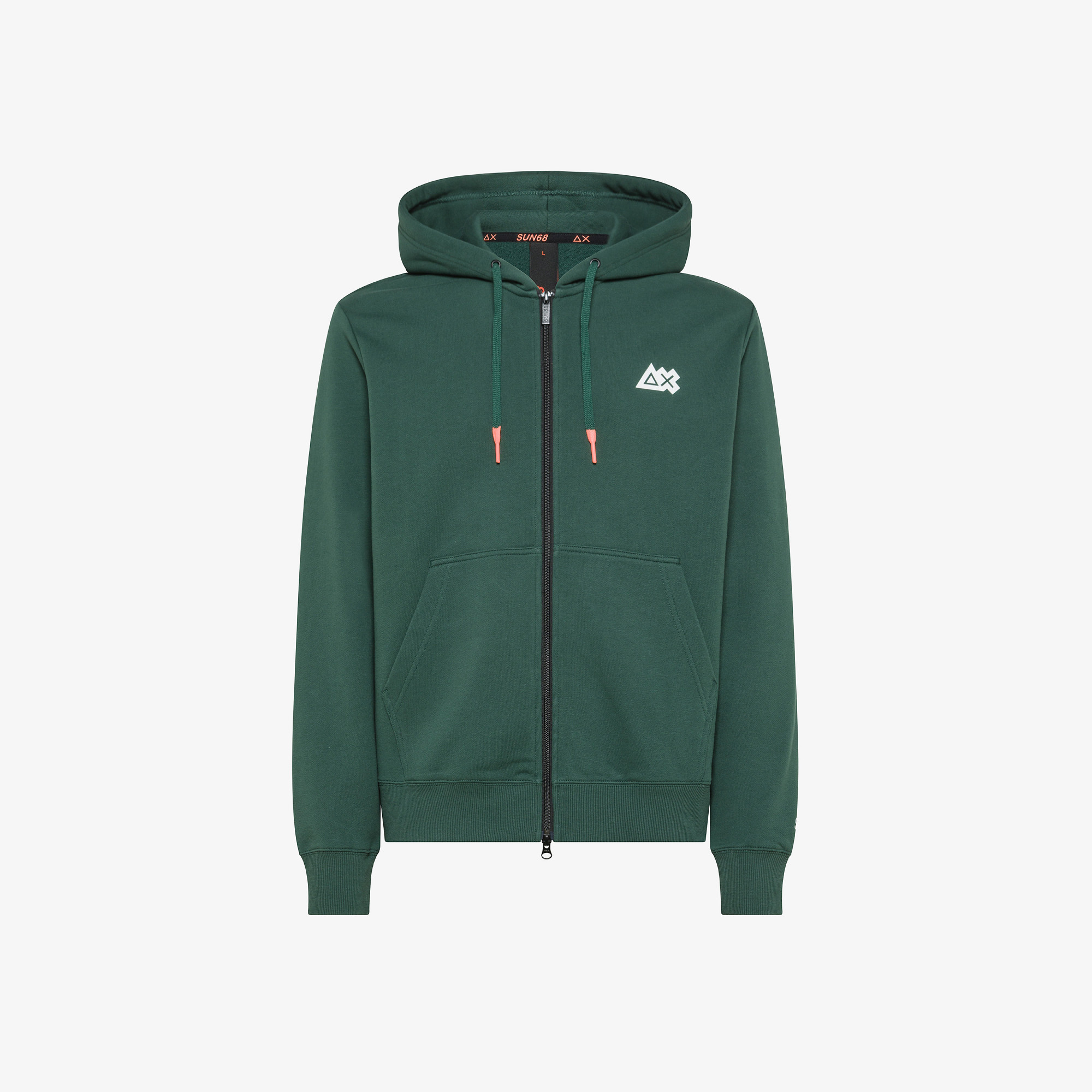 Cotton zip hoodie DARK GREEN