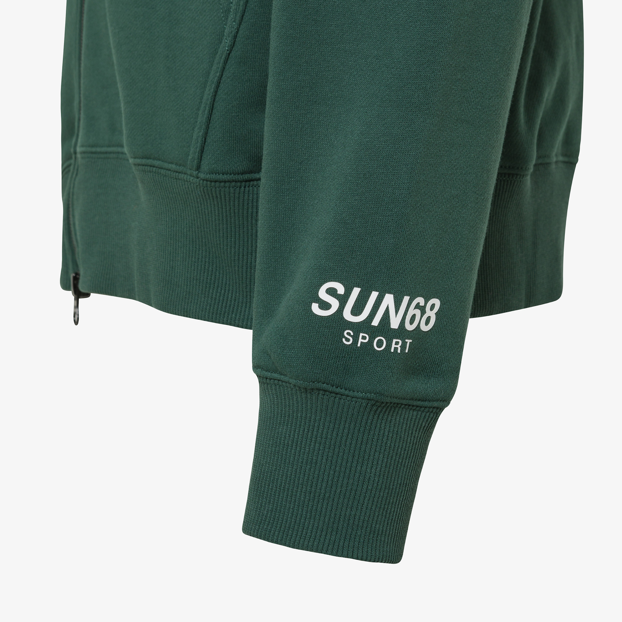 Cotton zip hoodie DARK GREEN