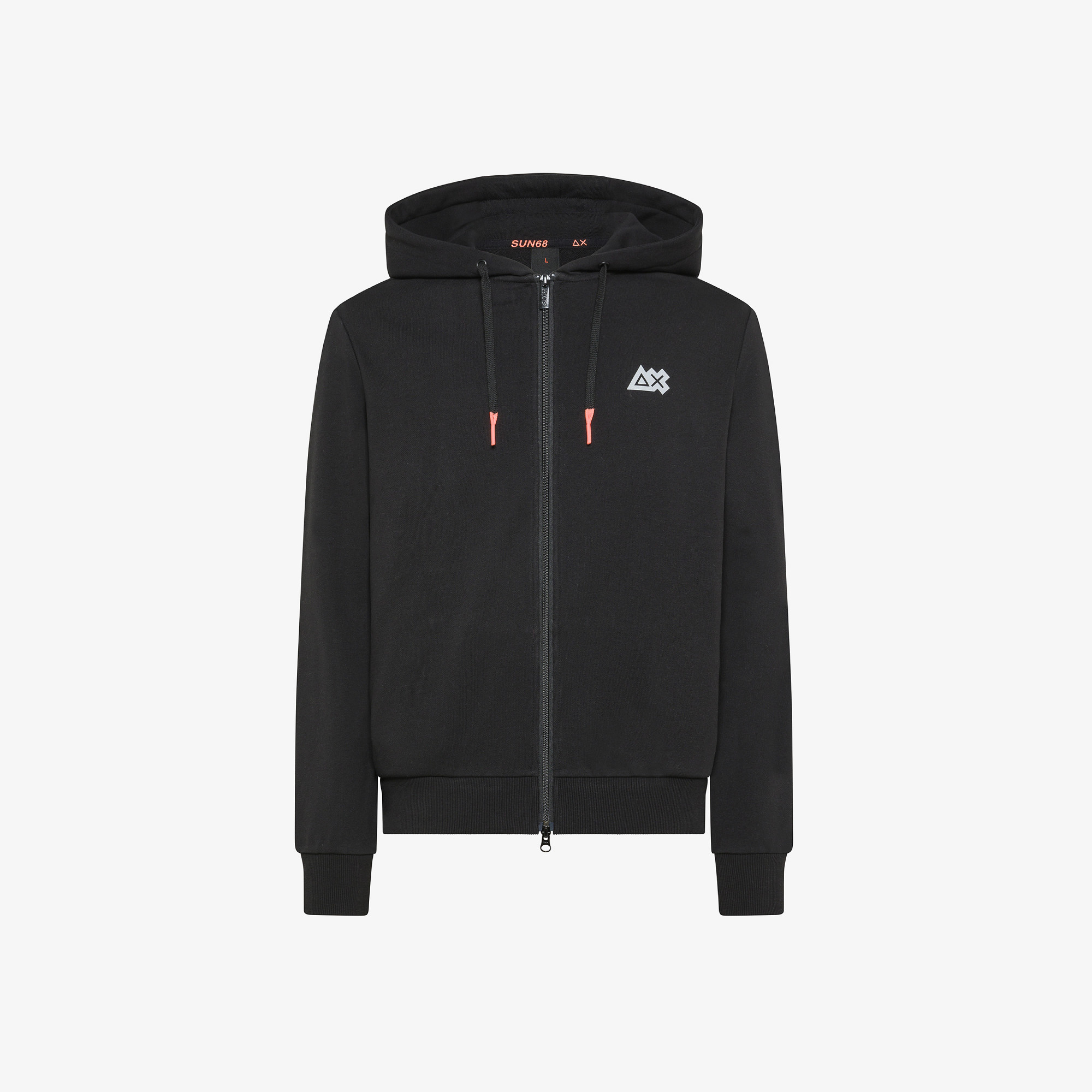 Felpa in cotone con cappuccio NERO