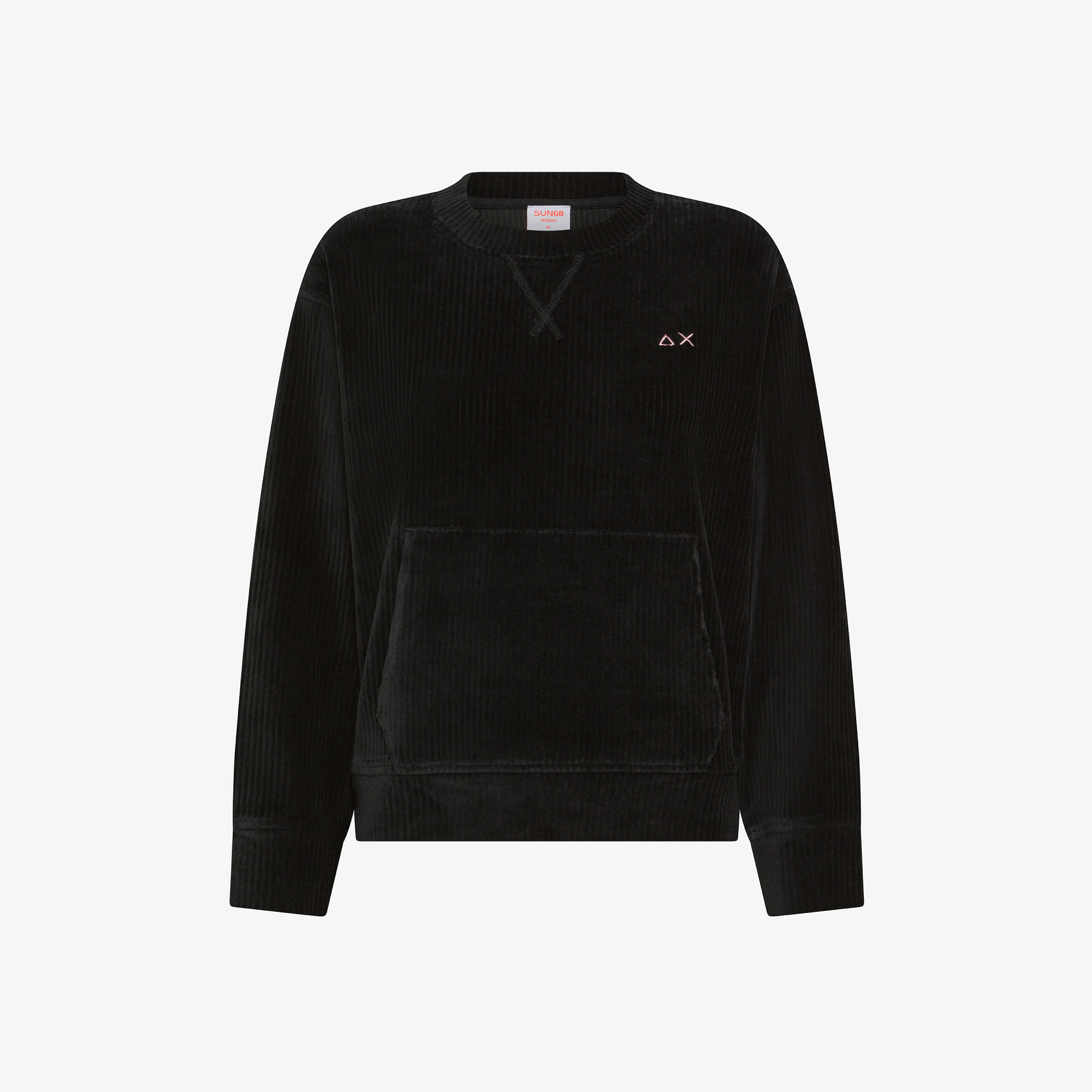 ROUND NECK CORDUROY FLEECE BLACK