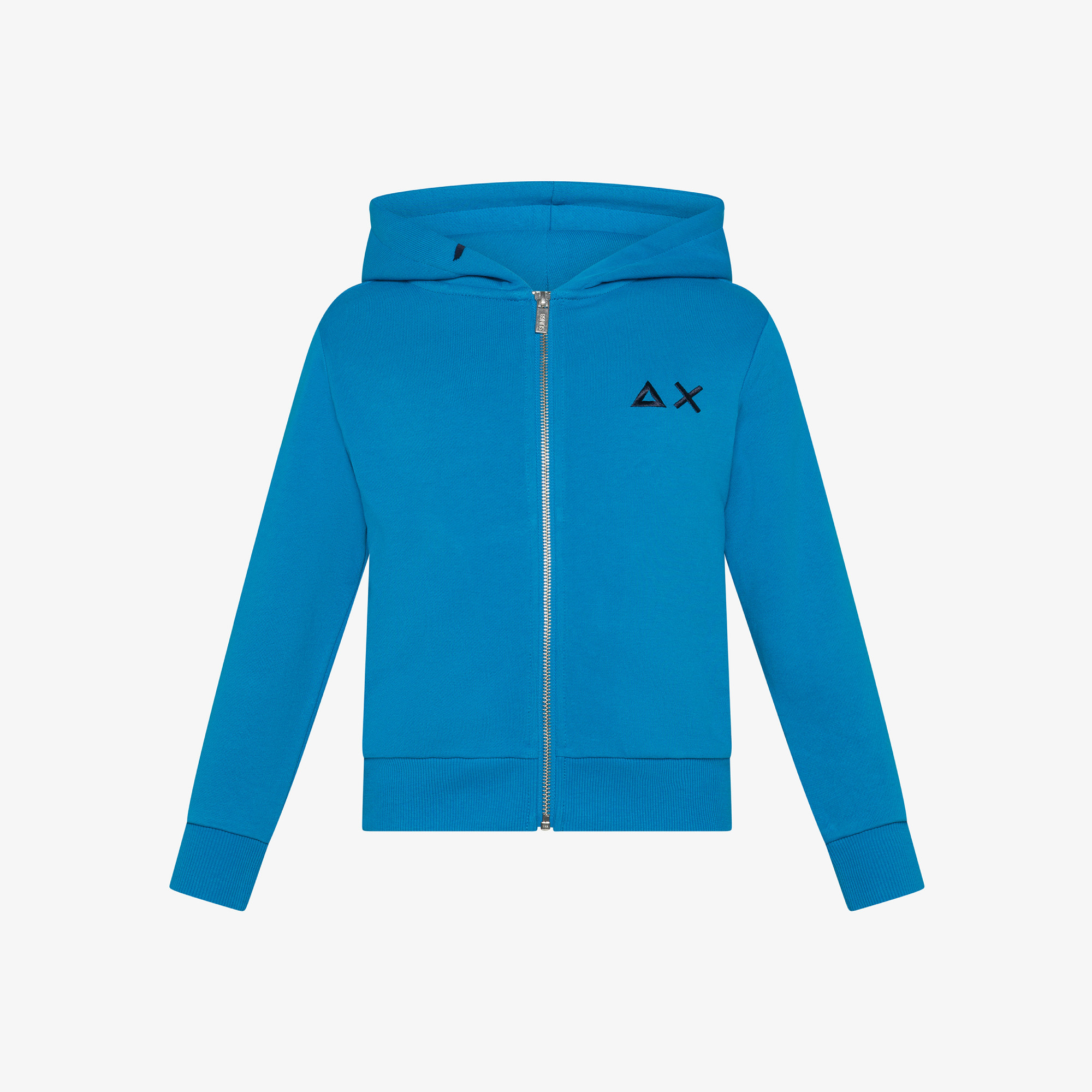 Cotton zip hoodie TURQUOISE