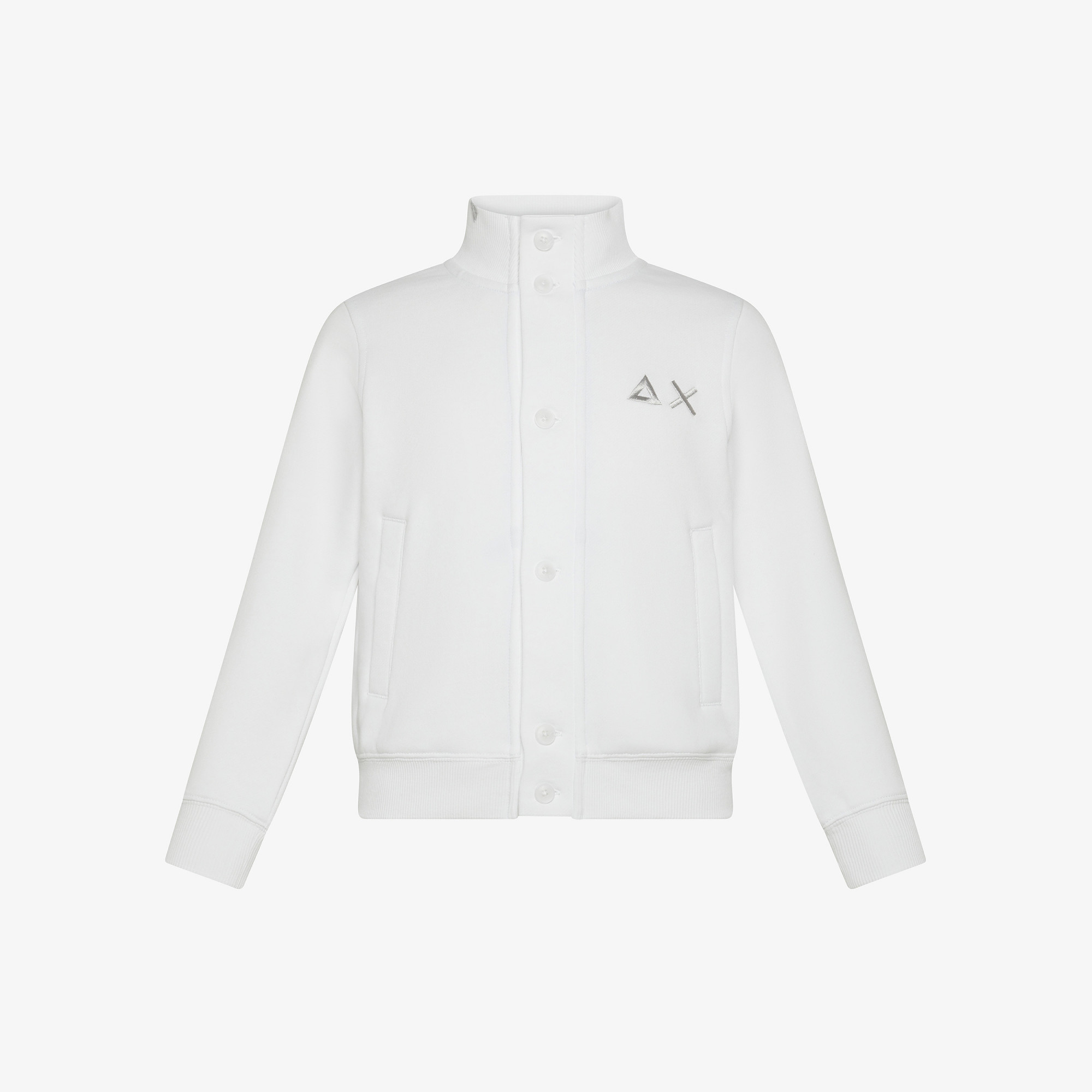 Cotton fleece cardigan WHITE