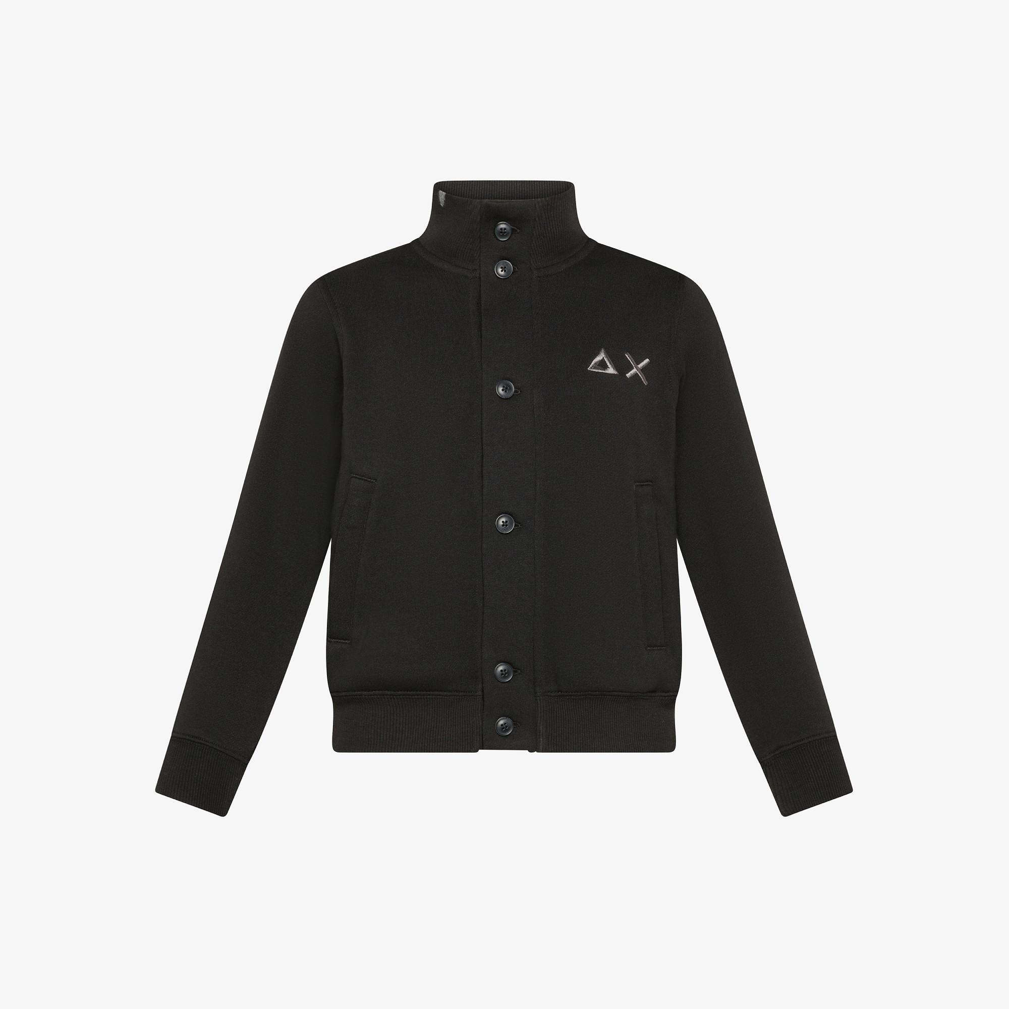 Cotton fleece cardigan BLACK