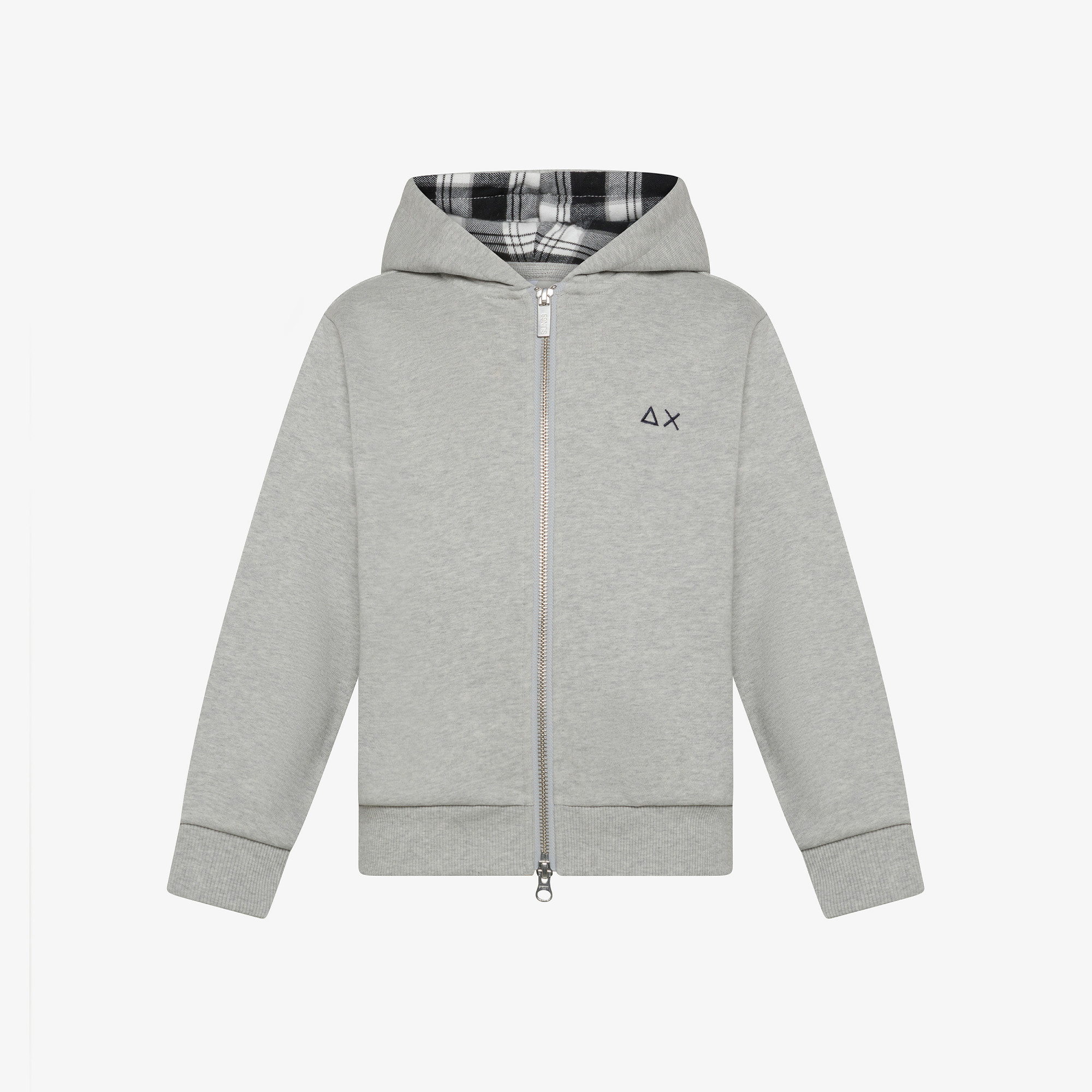 Cotton zip hoodie MEDIUM GREY